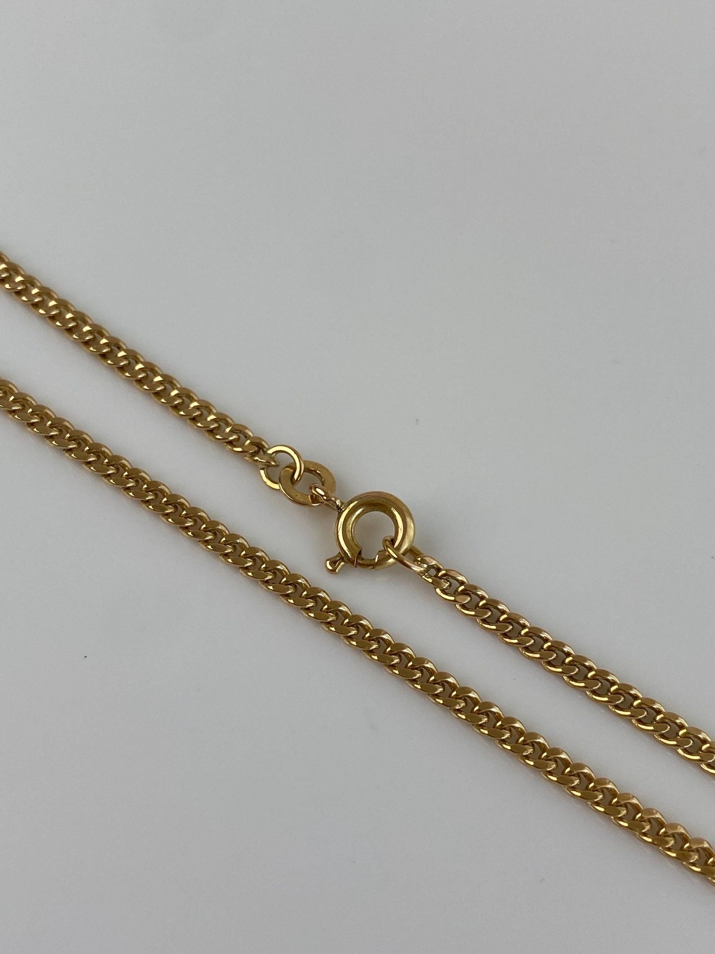 Vintage Solid 18k Yellow Gold Curb Chain Necklace - 20 inches