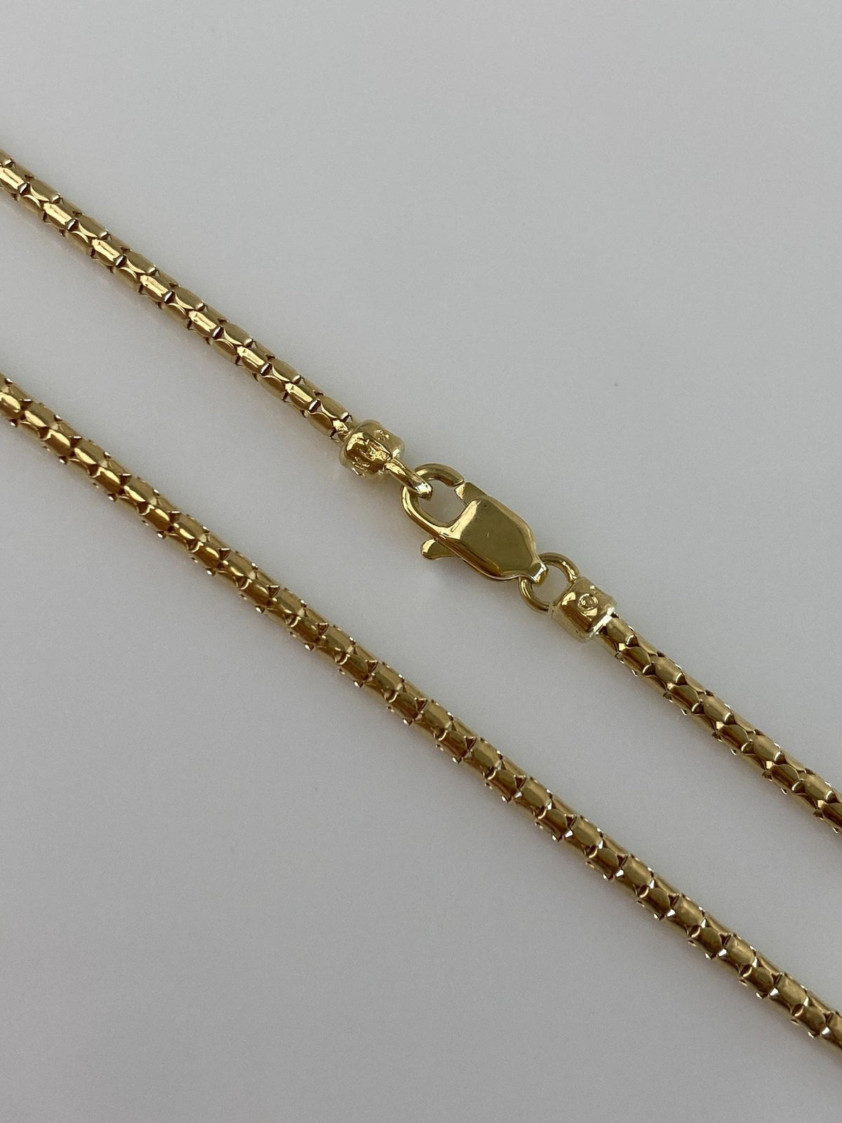Vintage 14k Yellow Gold Rounded Fancy Chain Necklace - 16.75 inches