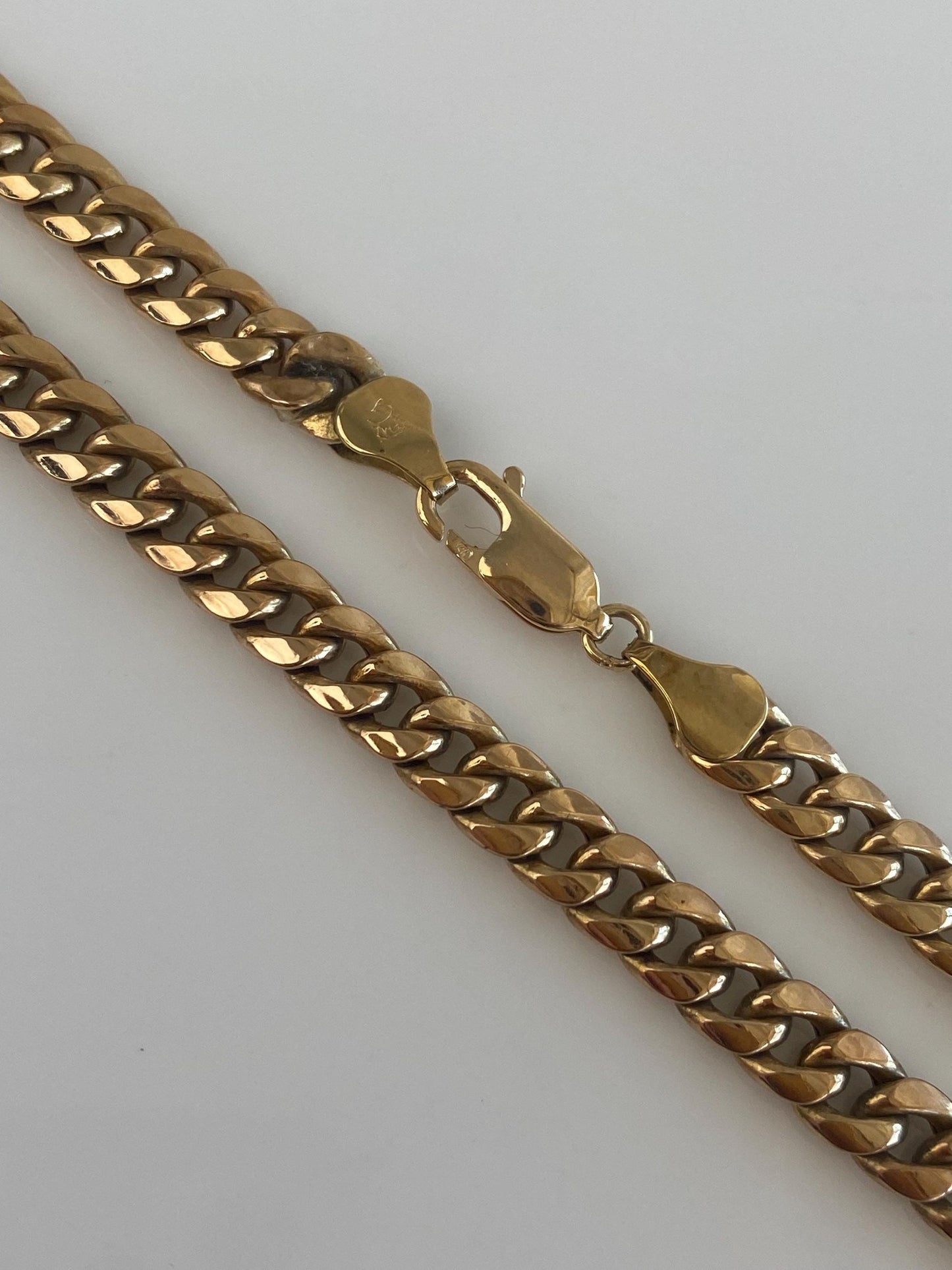 Vintage 10k Yellow Gold Chunky Curb Chain Necklace - 23 inches