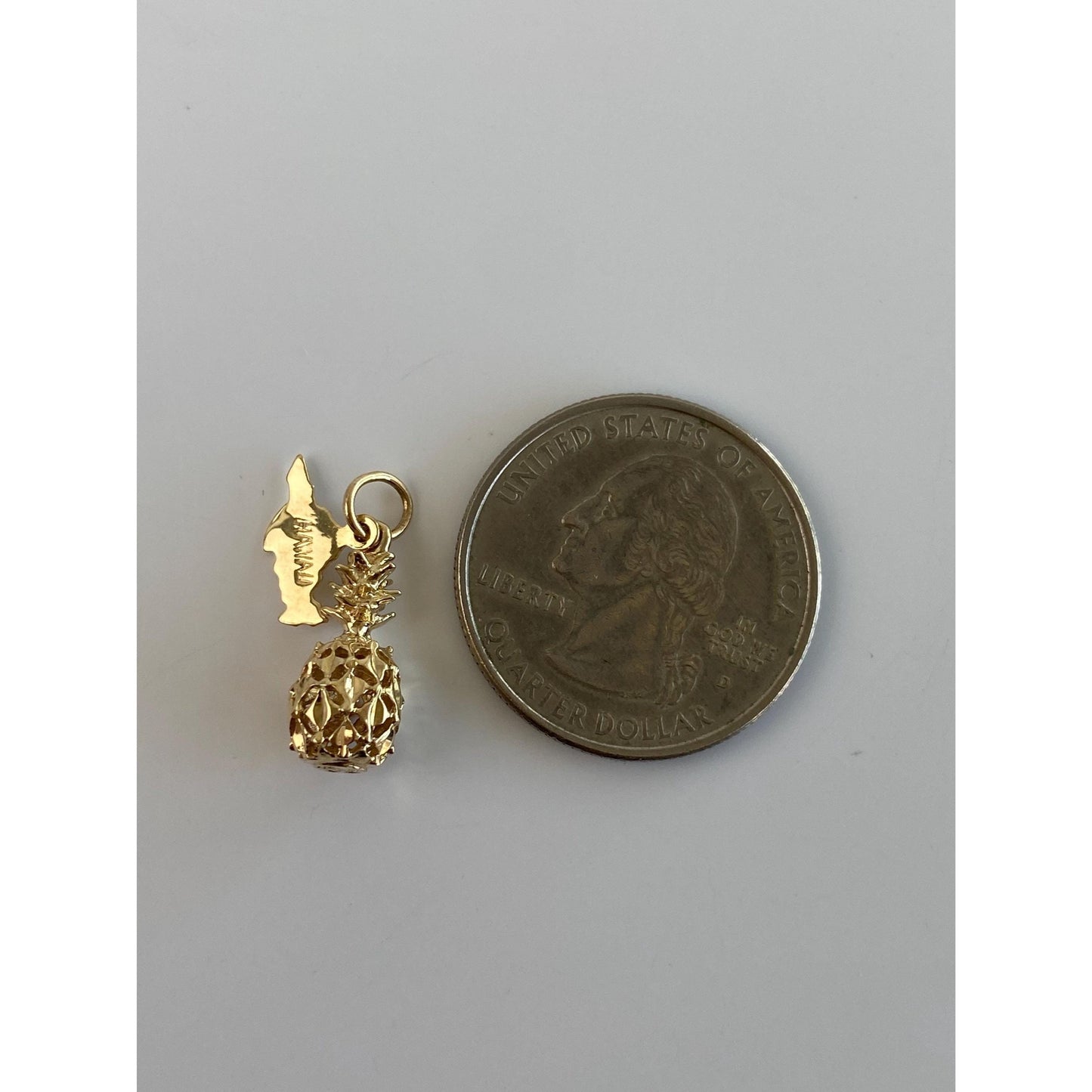 Vintage Solid 14k Yellow Gold Pineapple Hawaii Charm