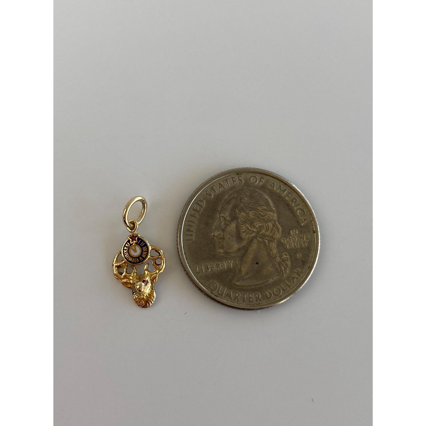 Solid 14k Yellow Gold Elk Charm