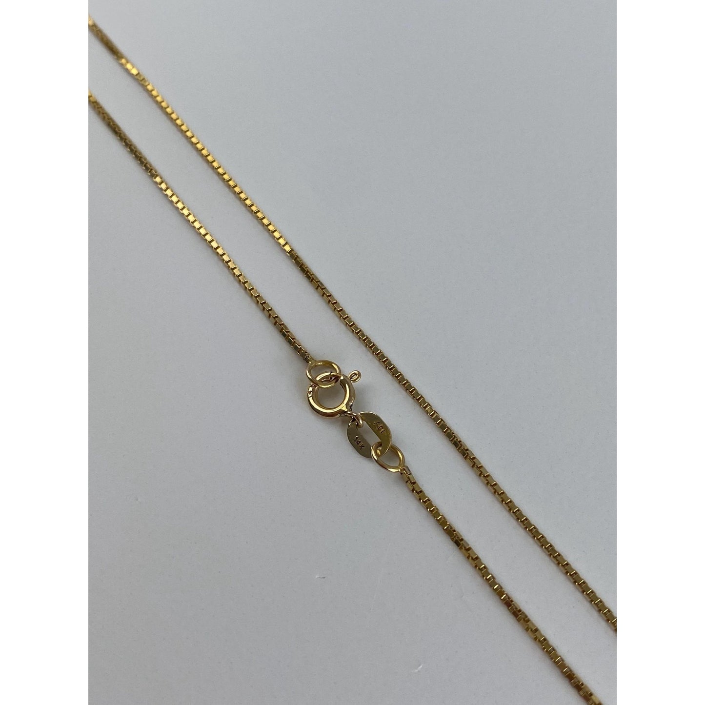 Vintage Solid 14k Yellow Gold Box Chain Necklace - 16.25 inches
