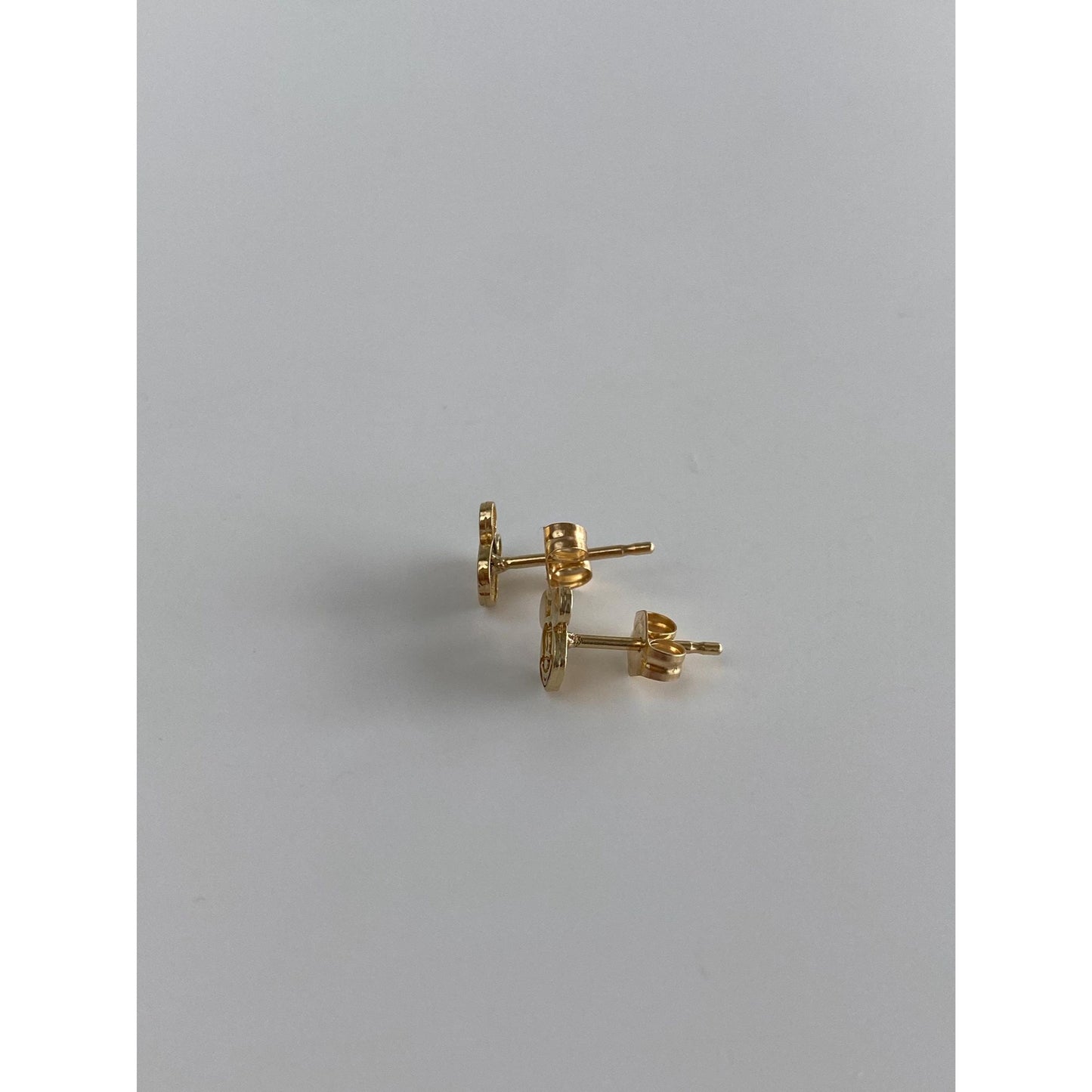 Vintage Solid 14k Yellow Gold Mickey Mouse Stud Earrings