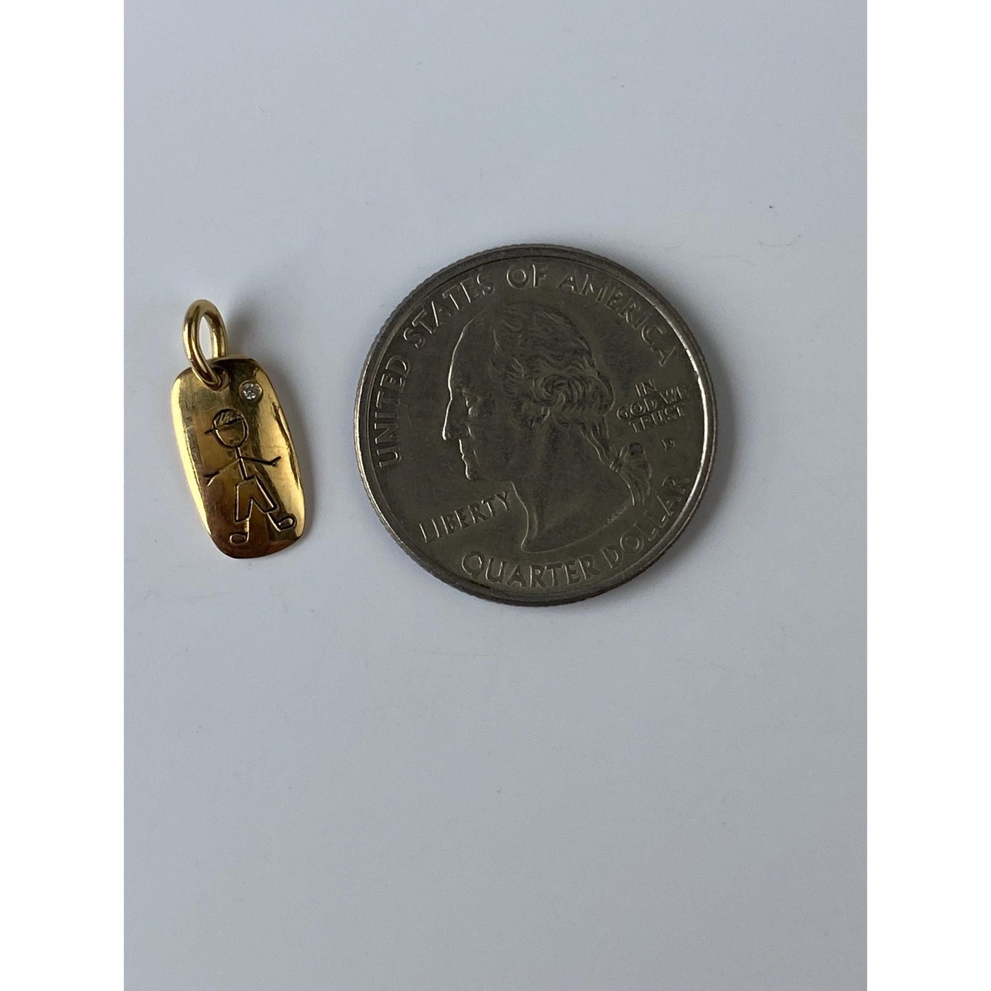 Vintage Solid 14k Yellow Gold Diamond Little Boy Name Charms