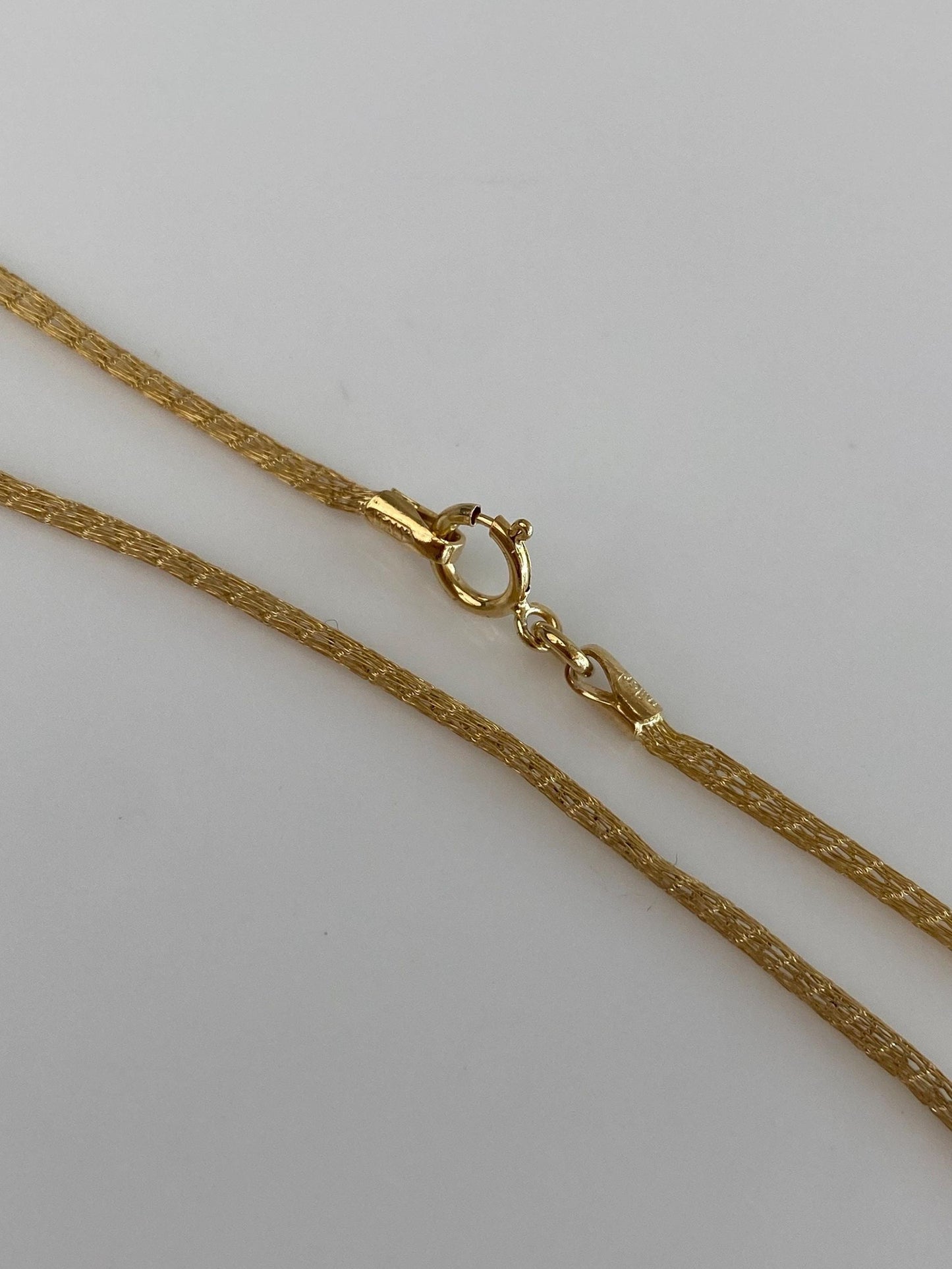 Vintage Solid 14k Yellow Gold Woven Necklace - 18 inches
