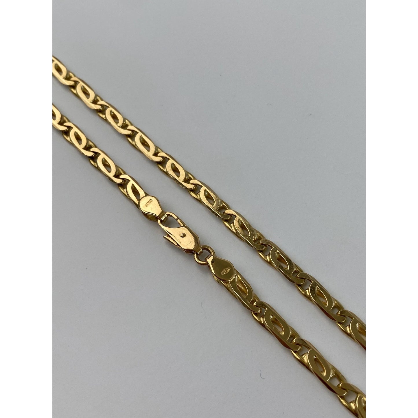 Solid 18k Yellow Gold Long Fancy Link Necklace - 31.25 inches
