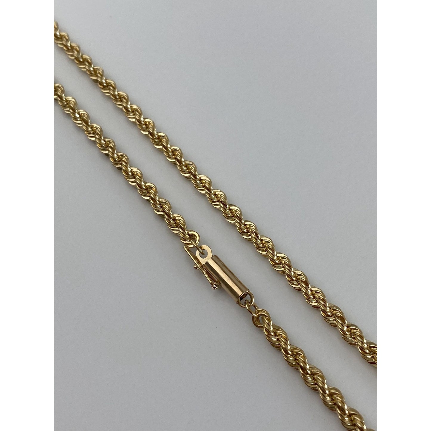 Vintage Solid 14k Yellow Gold Rope Chain Necklace - 20 inches