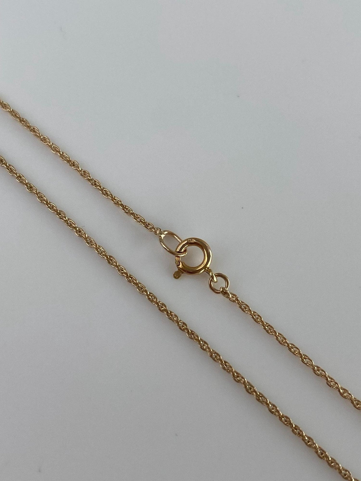 Vintage Solid 14k Yellow Gold Dainty Chain Necklace - 18 inches
