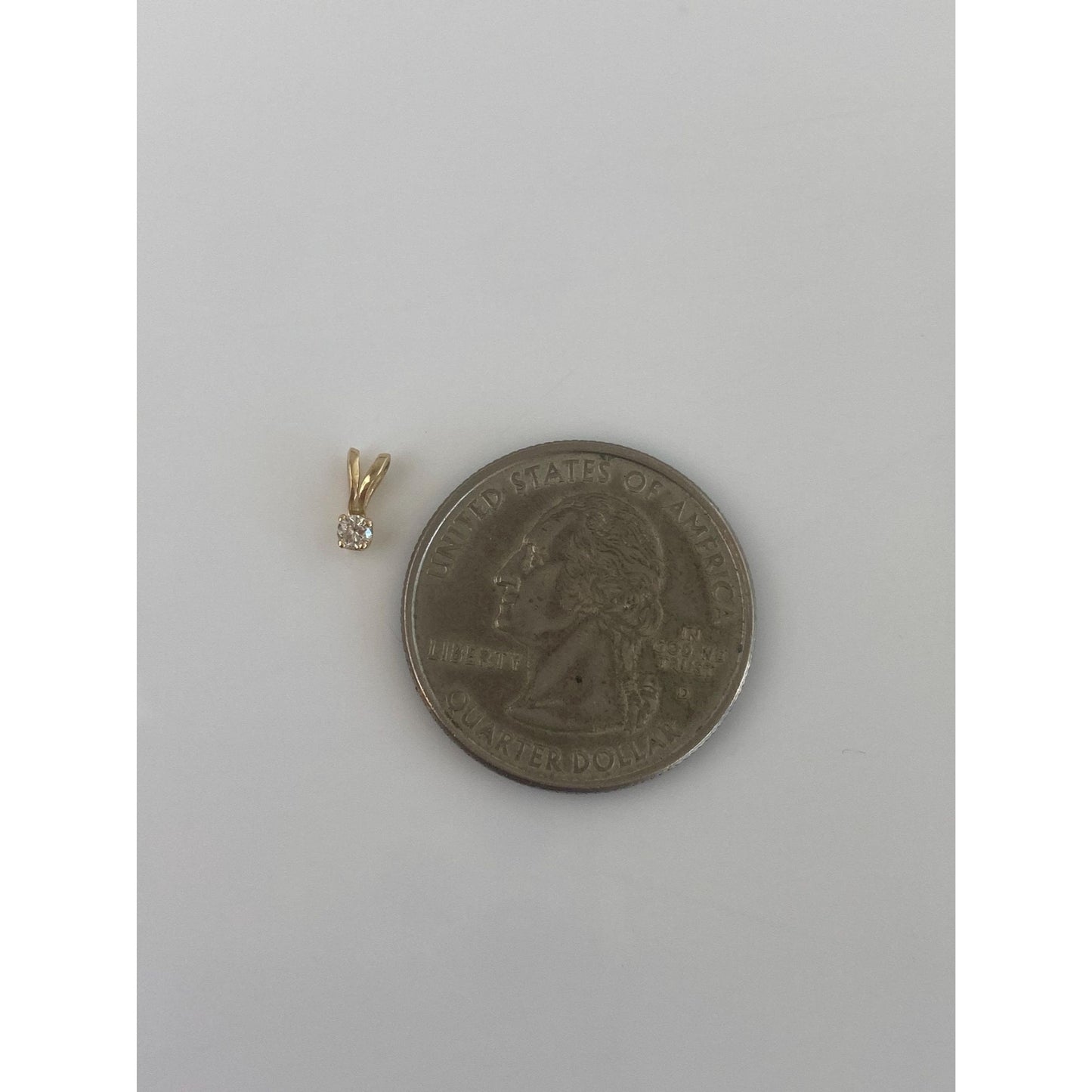 Vintage Solid 14k Yellow Gold Tiny Diamond Charm