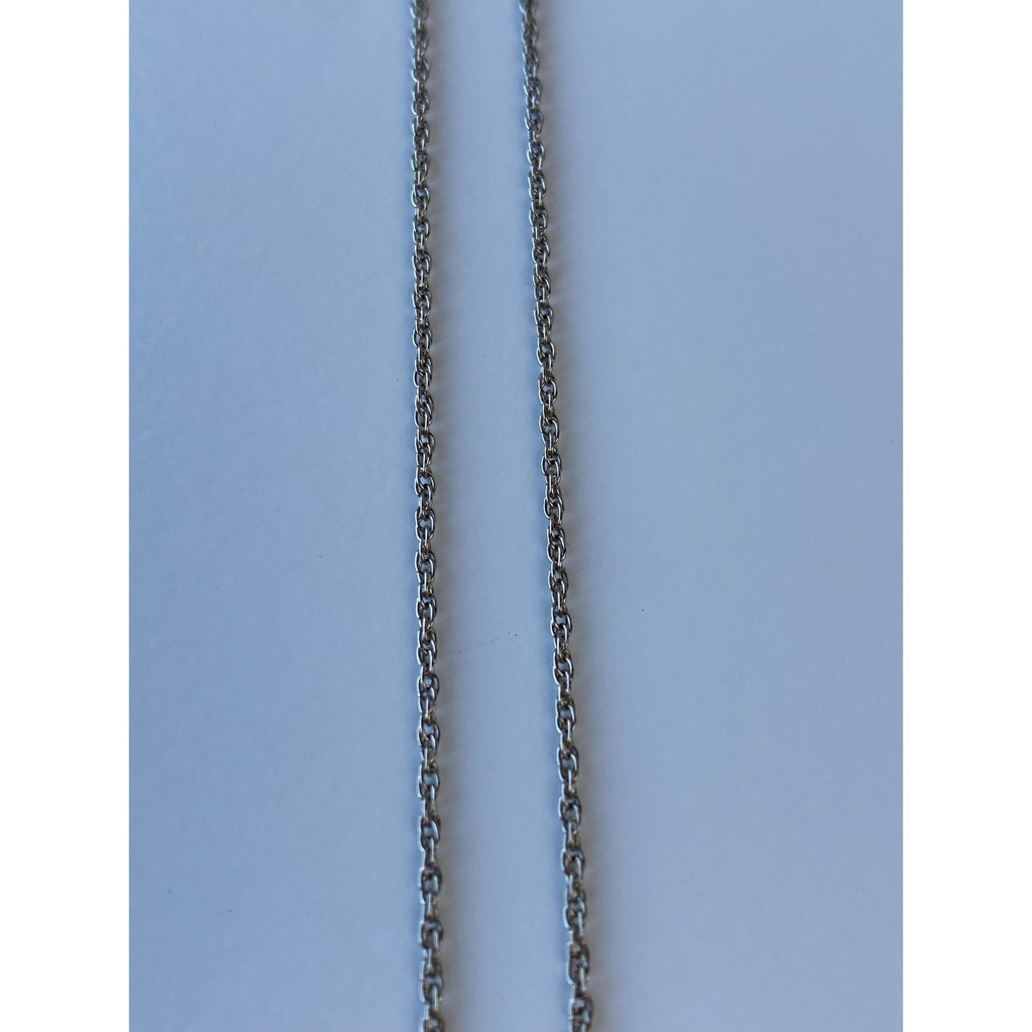 Solid 14k White Gold Dainty Chain Necklace - 18 inches