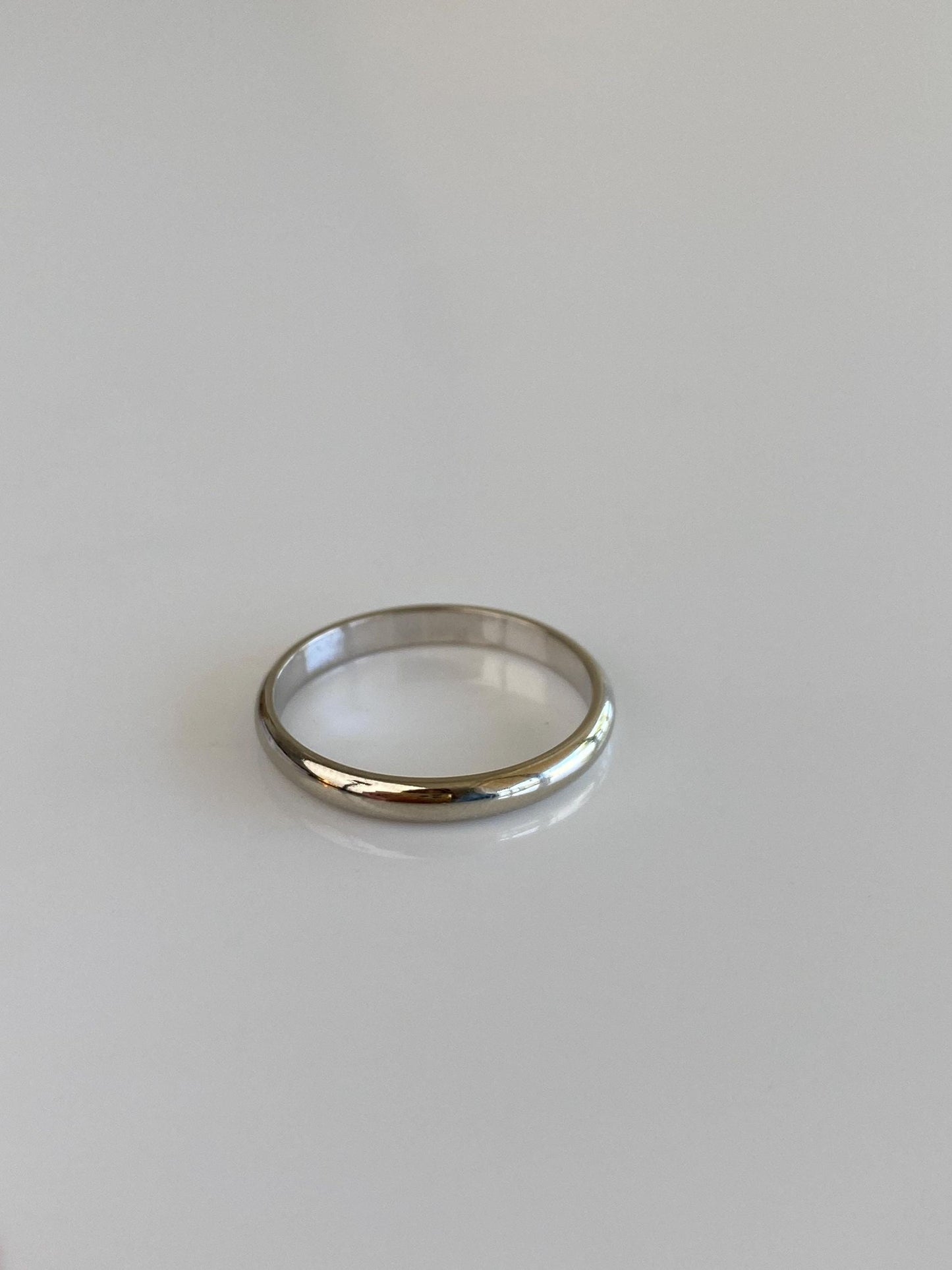 Vintage Solid 14k White Gold Ring Band - Size 7.5