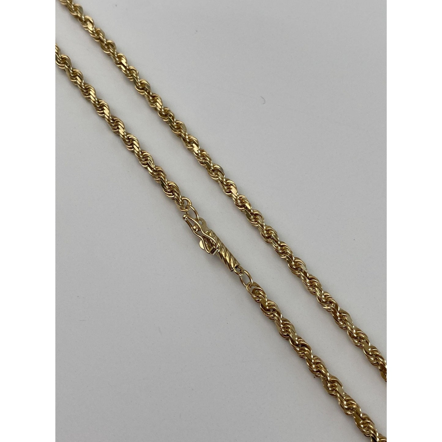 Vintage Solid 14k Yellow Gold Rope Chain Necklace - 24.5 inches