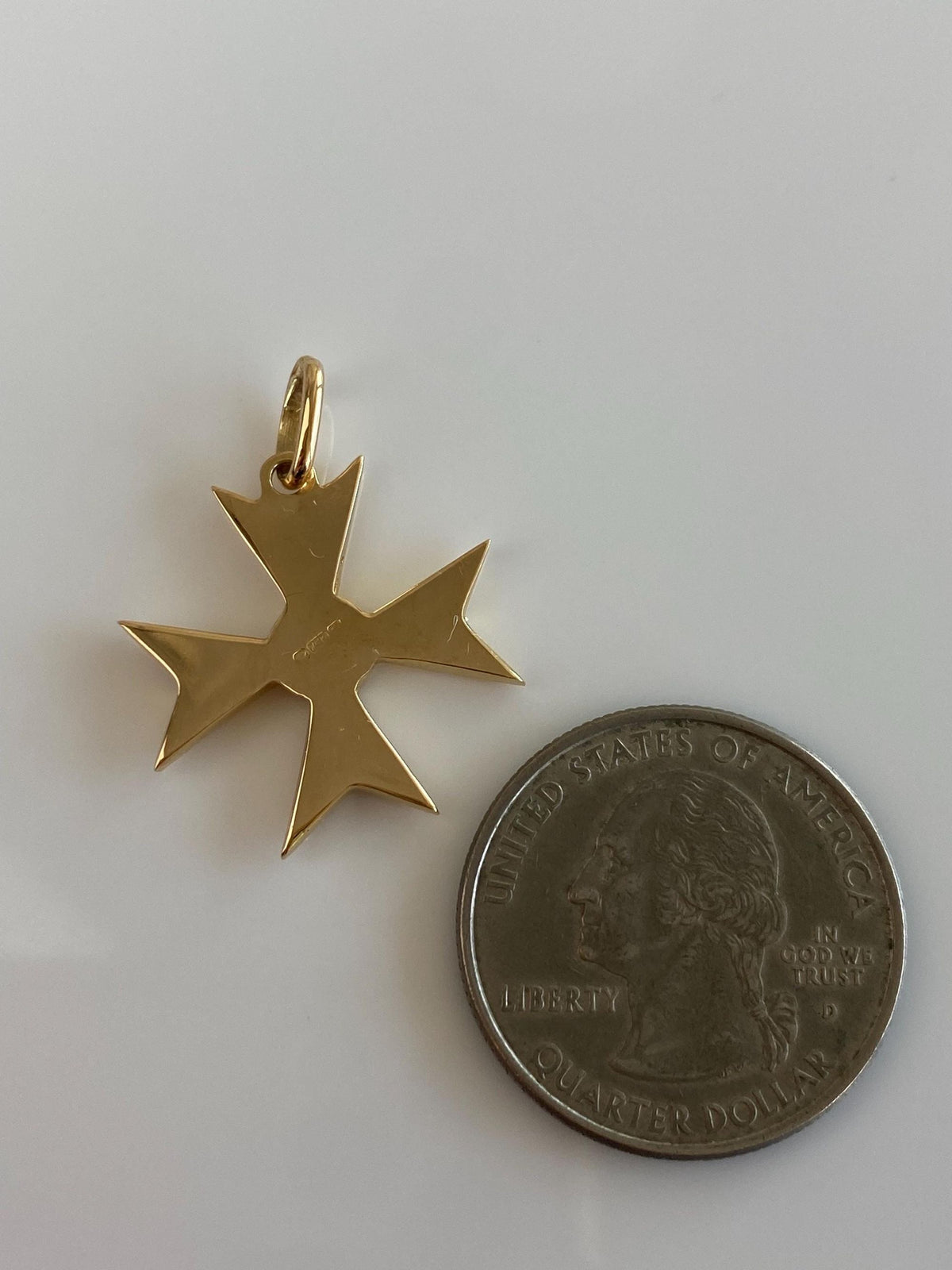 Vintage Solid 18k Yellow Gold Fancy Cross Charm