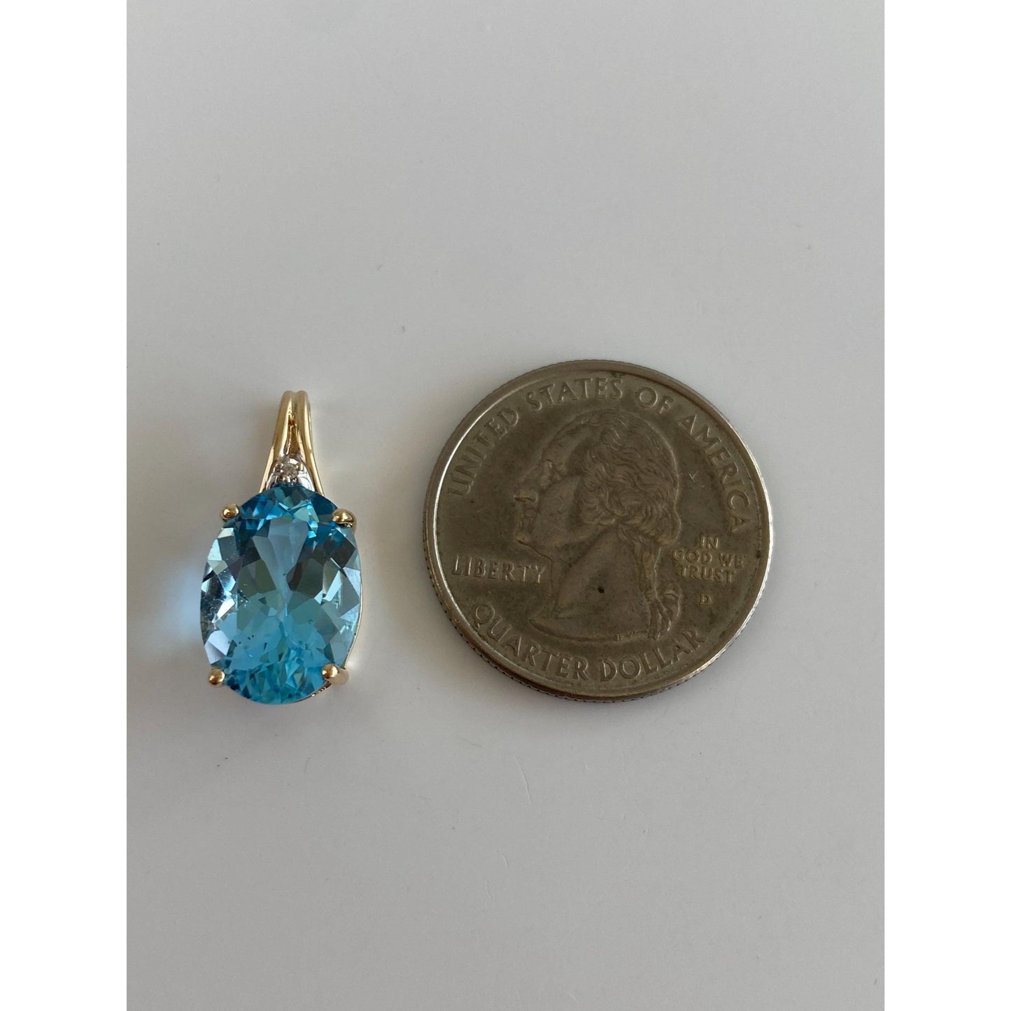 Vintage Solid 10k Yellow Gold Diamond Topaz Charm