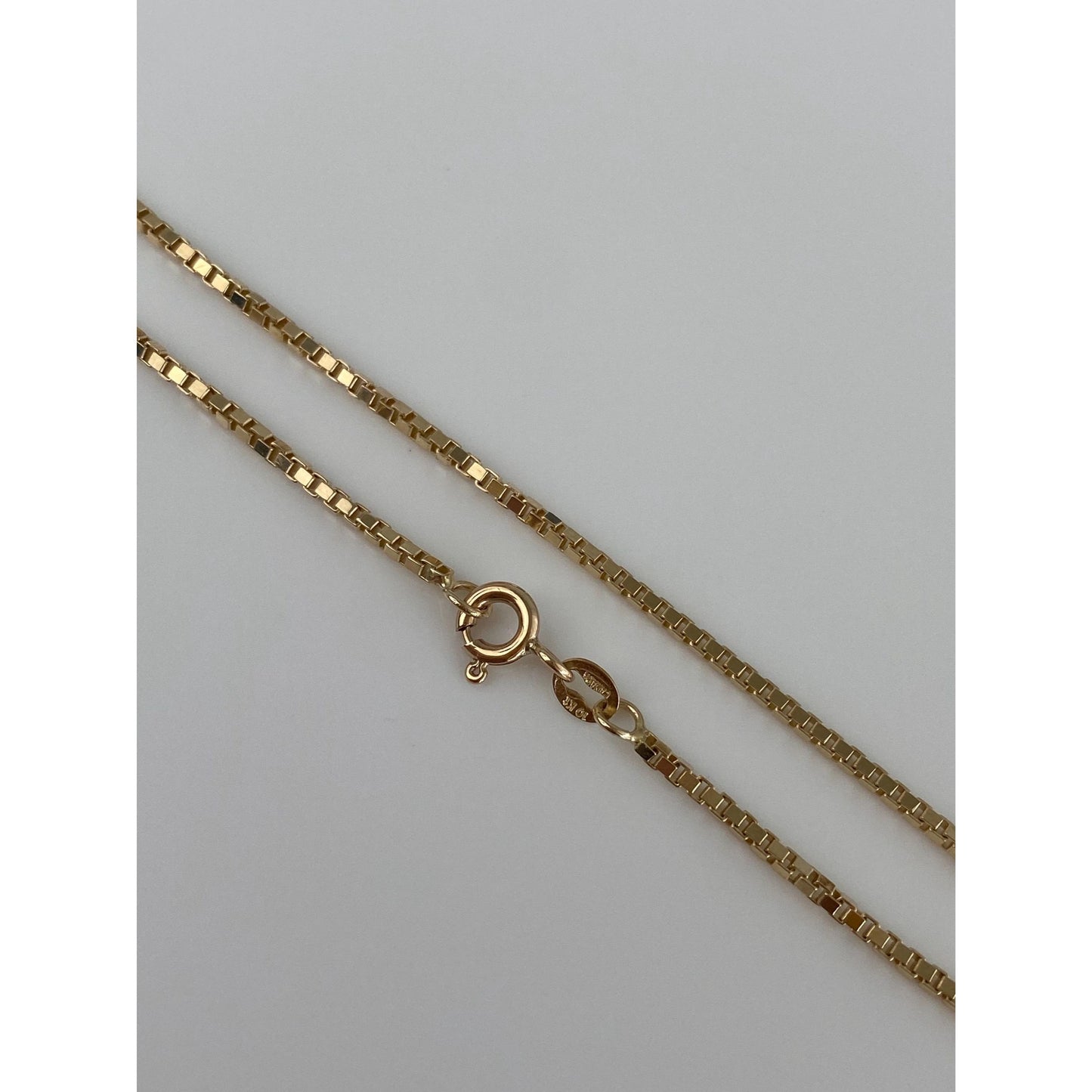 Vintage Solid 10k Yellow Gold Box Chain Anklet Bracelet - 9.25 inches