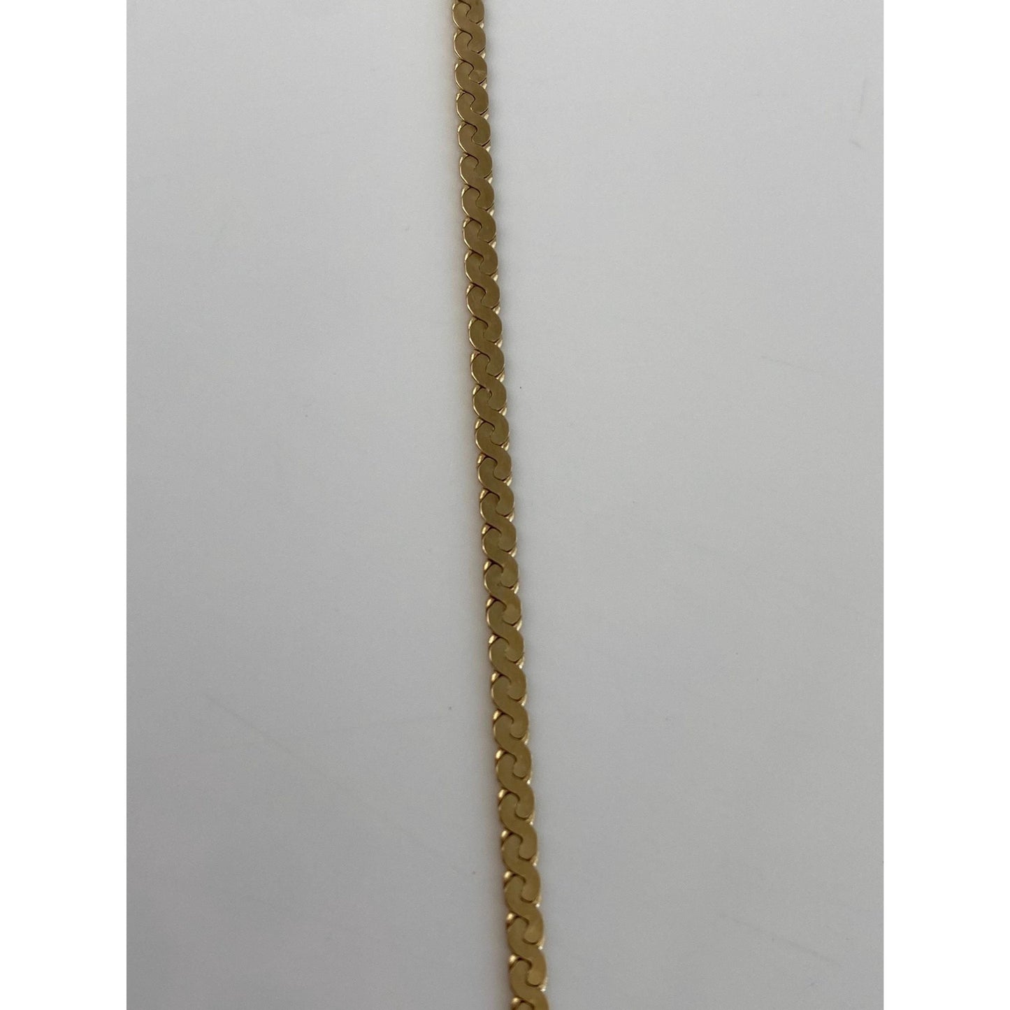 Vintage Solid 14k Yellow Gold Serpentine Chain Bracelet - 7.25 inches