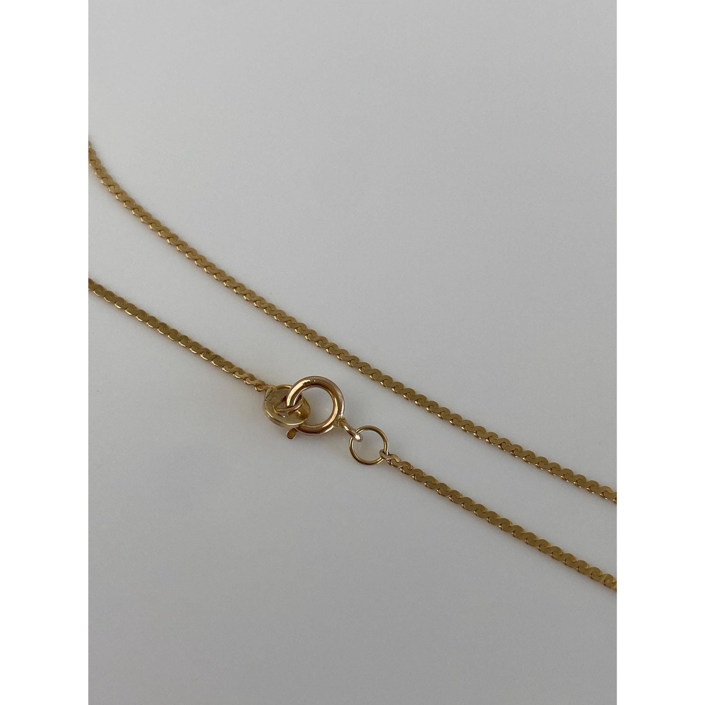 Vintage Solid 14k Yellow Gold Serpentine Chain Bracelet - 7.5 inches