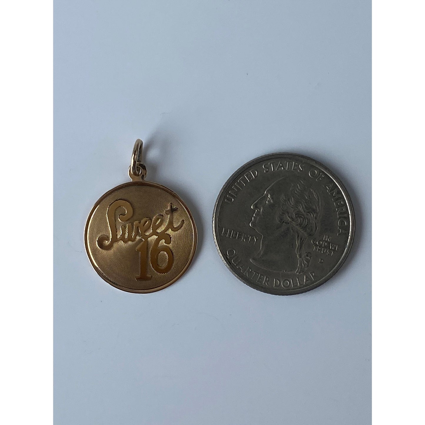 Vintage Solid 14k Yellow Gold 'Sweet 16' Charm