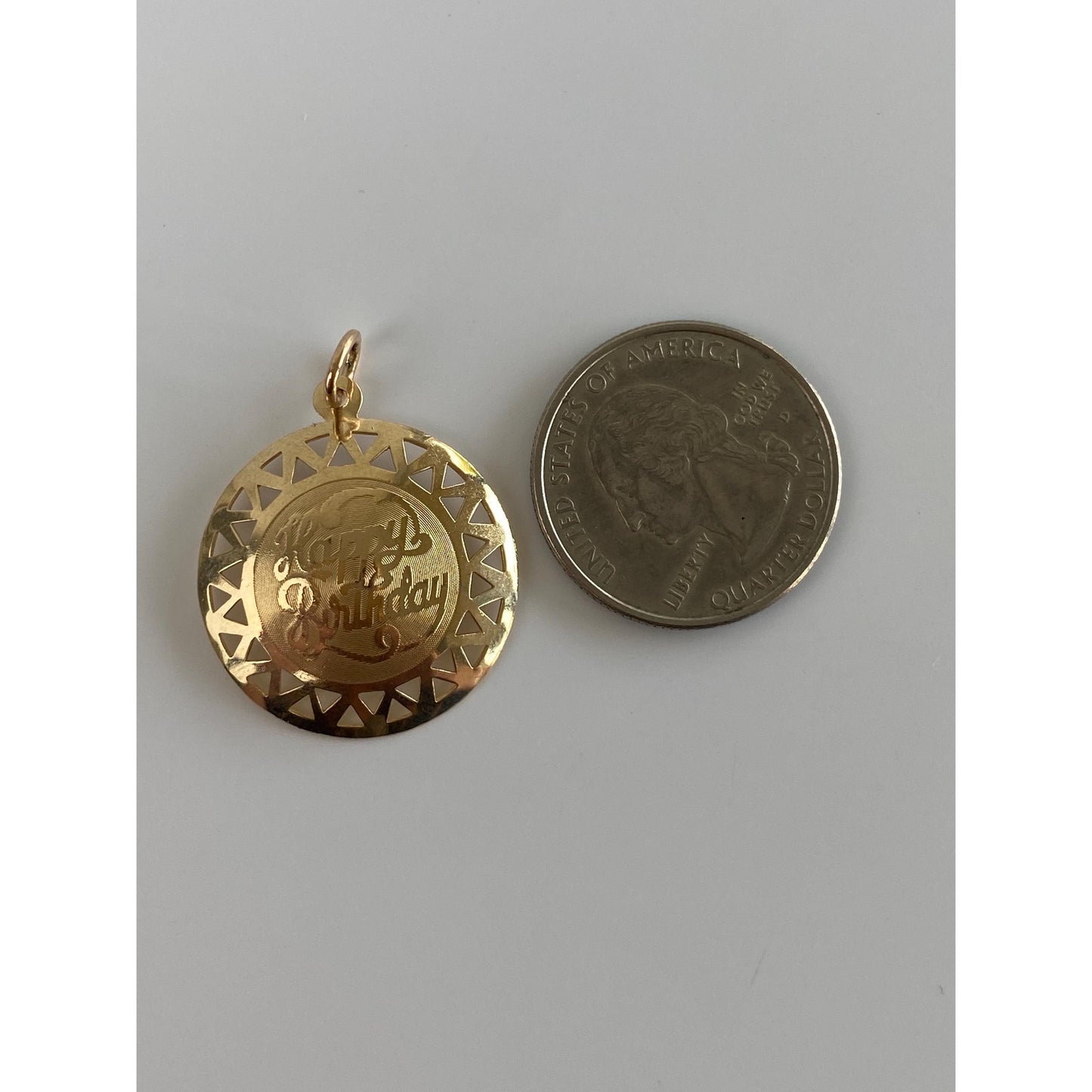 Vintage Solid 14k Happy Birthday Charm