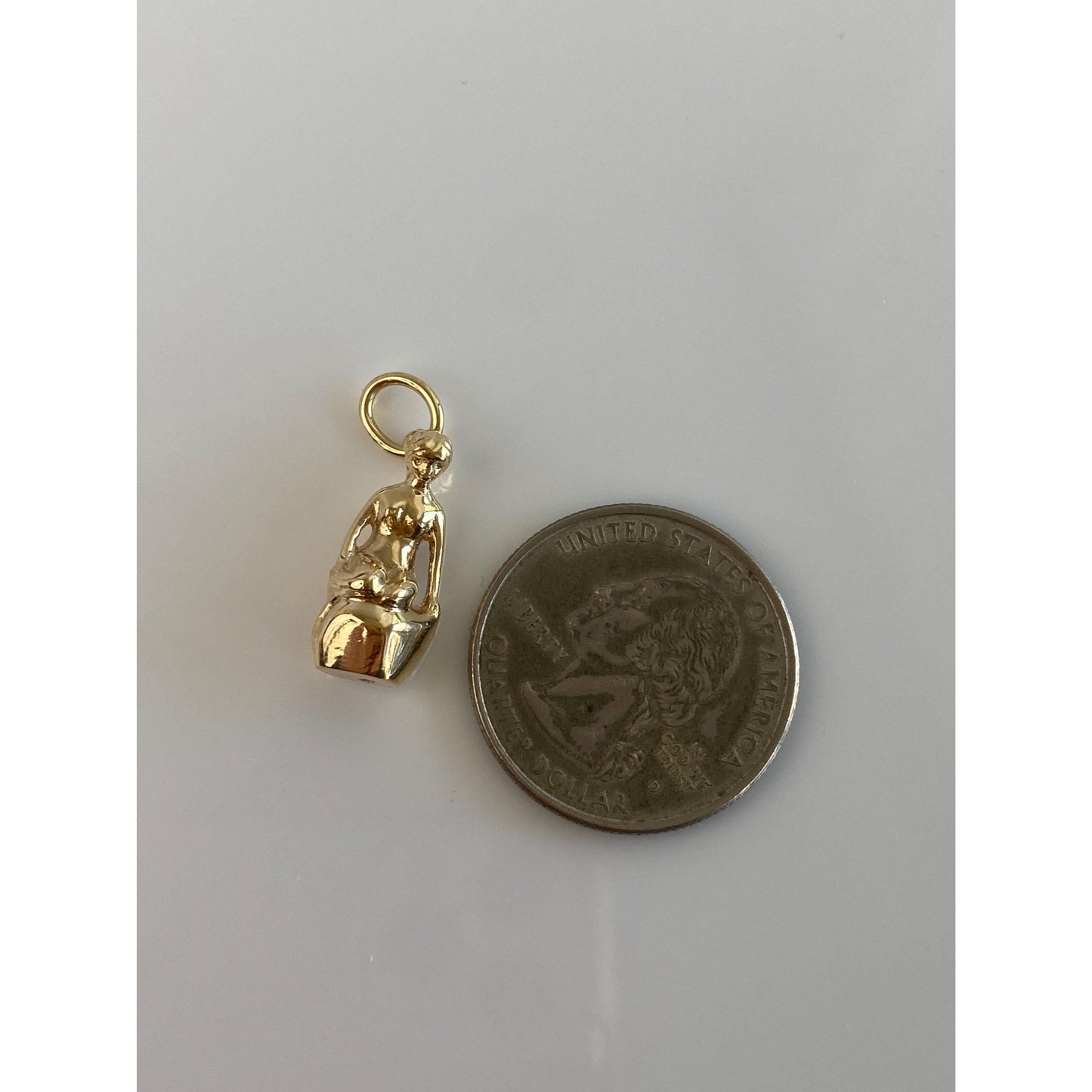 Vintage Solid 14k Yellow Gold Denmark Mermaid Charm
