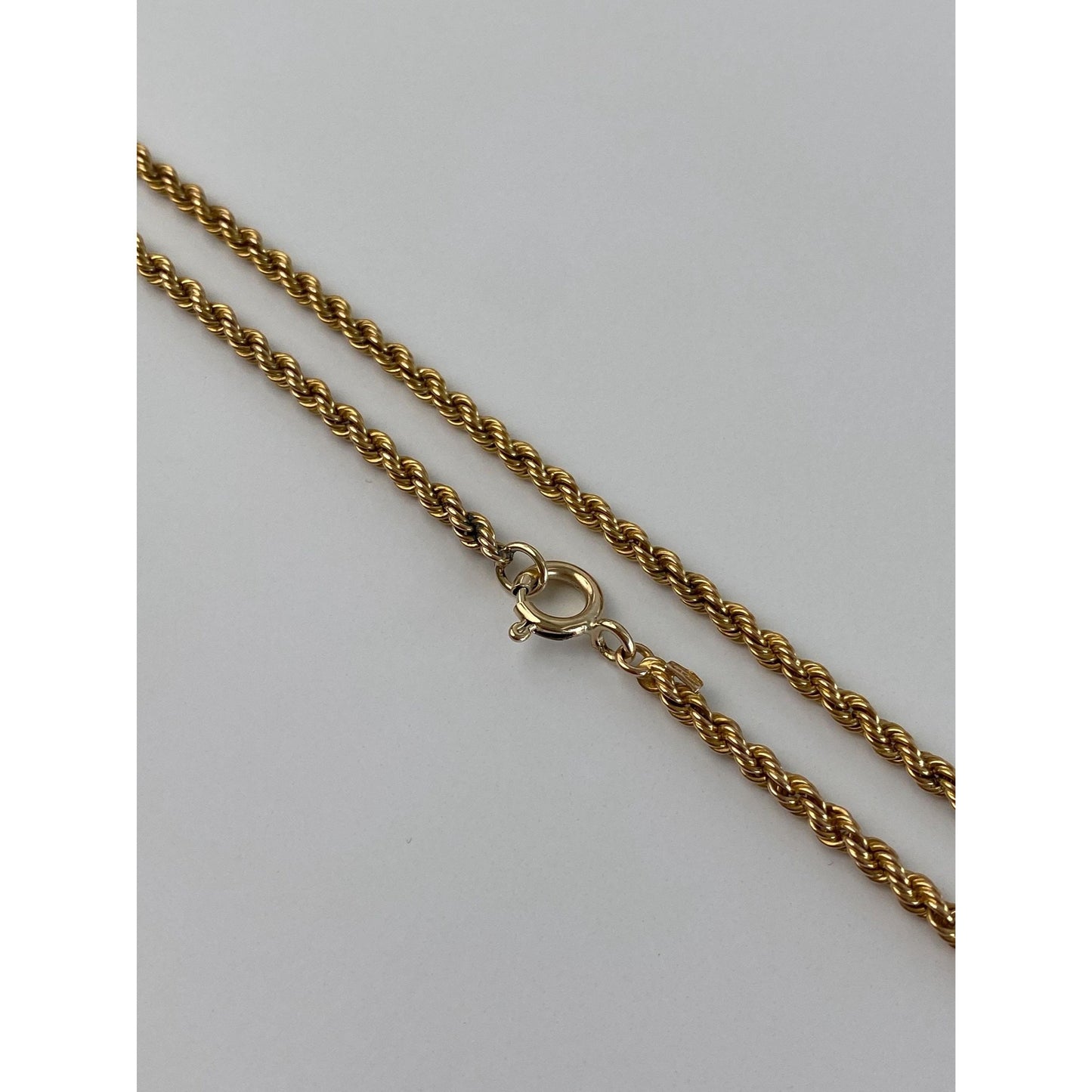 Vintage Solid 14k Yellow Gold Rope Chain Necklace - 24.5 inches