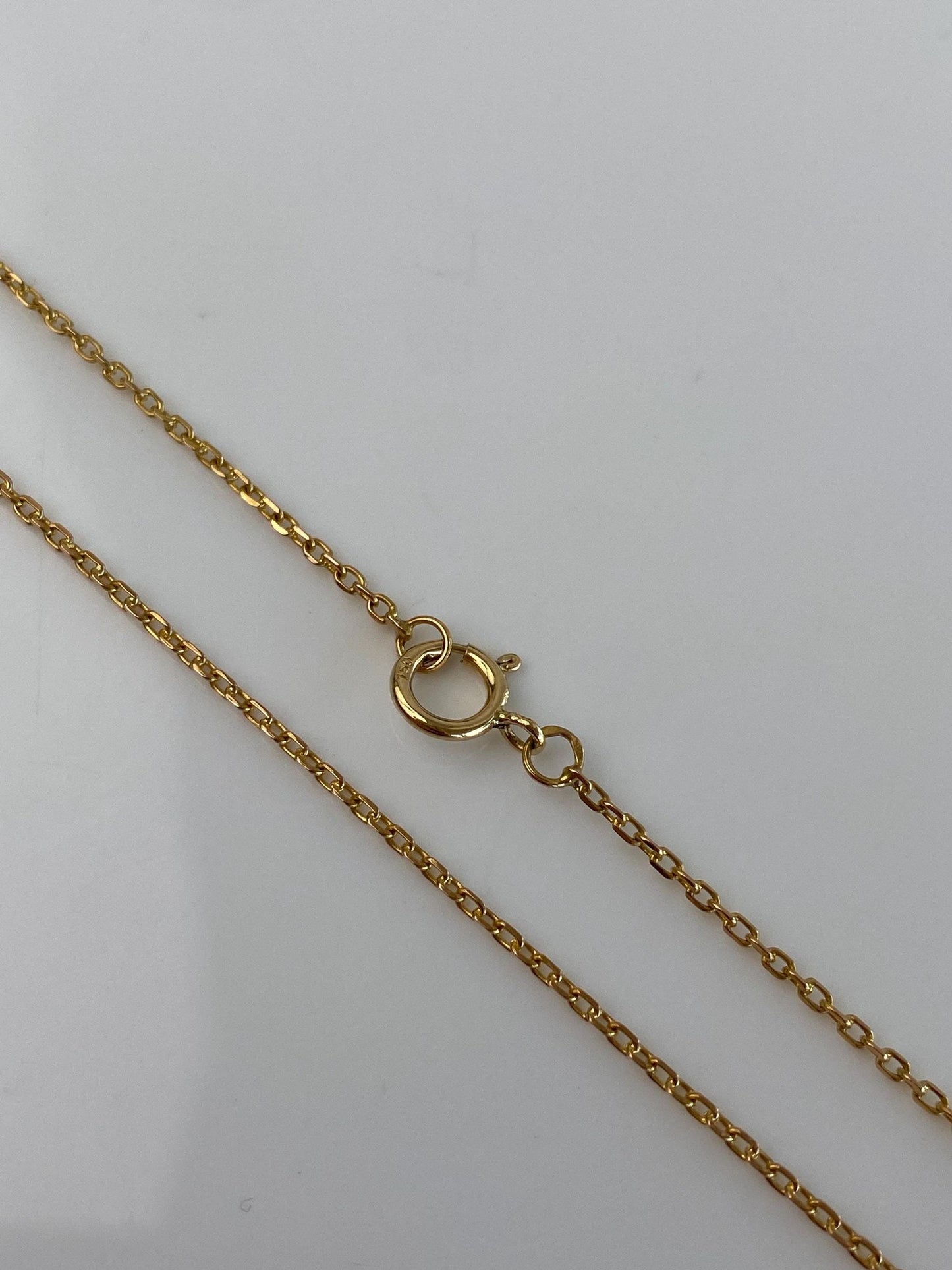 Vintage Solid 18k Yellow Gold Cable Biker Link Chain Necklace - 27.75 inches