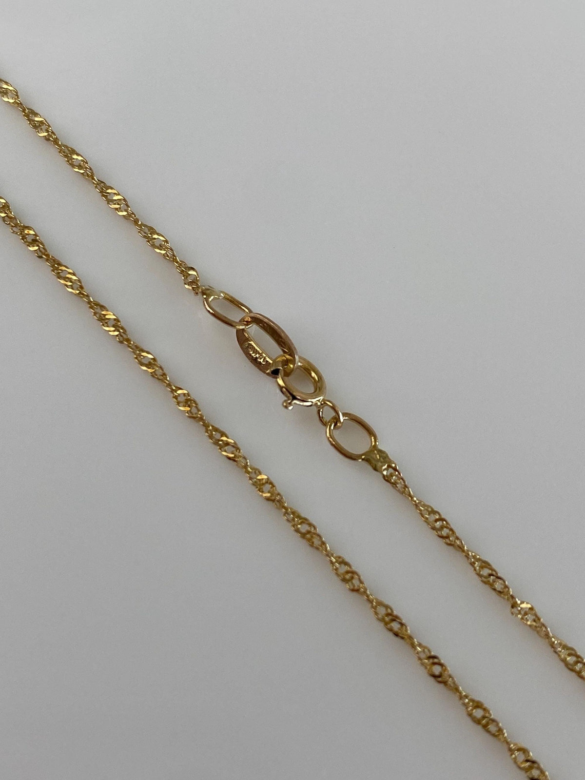 Vintage Solid 14k Yellow Gold Twist Chain Necklace - 18 inches