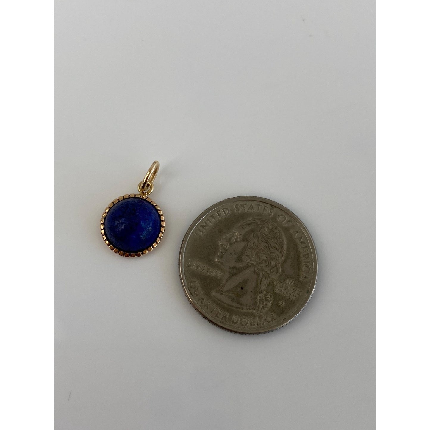 Vintage Solid 14k Yellow Gold Blue Lapis Charm