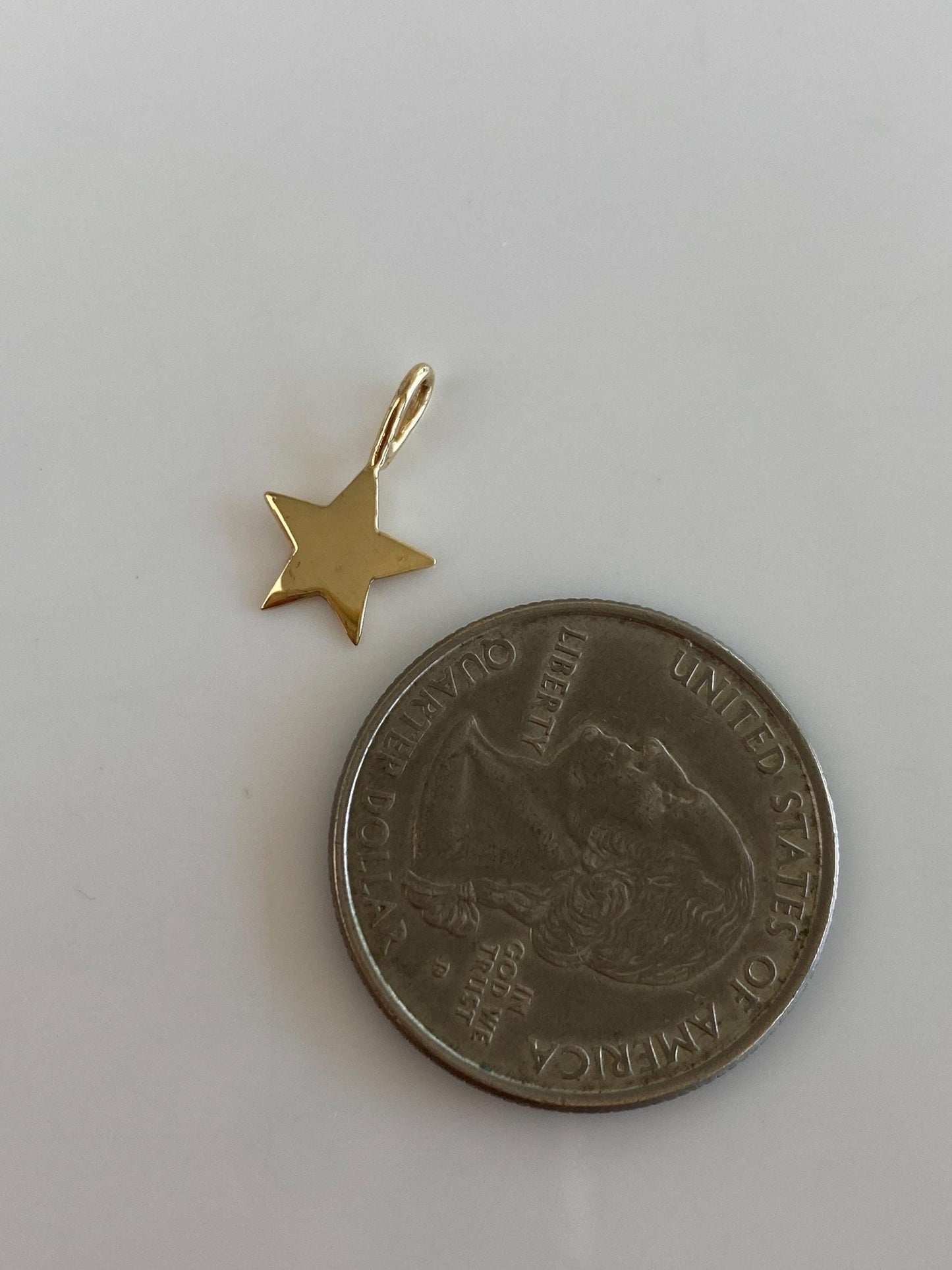 Vintage Solid 14k Yellow Gold Star Charm