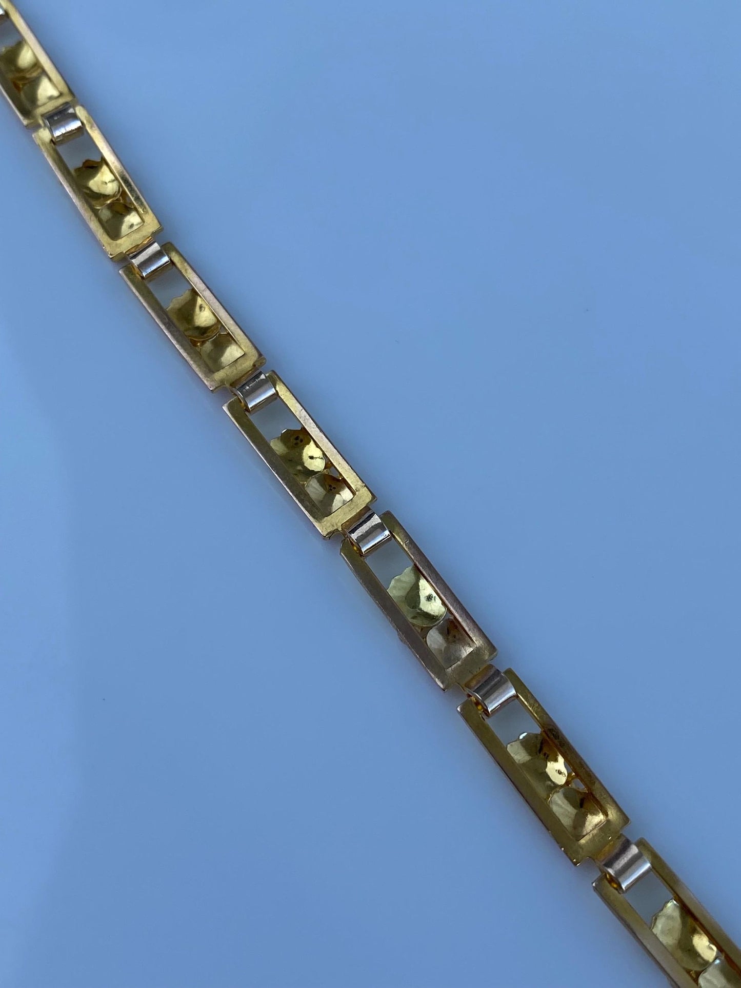 Vintage Solid 10k Black Hills Gold Leaves Link Bracelet - 7 inches