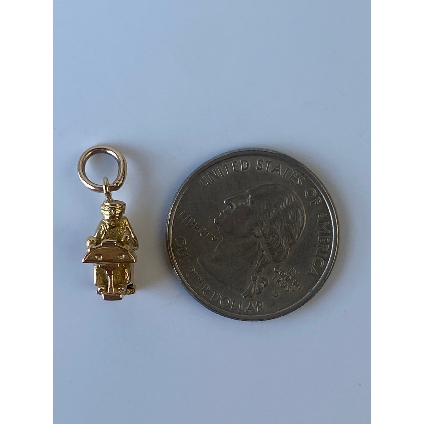 Vintage Solid 18k Yellow Gold Scriber Charm