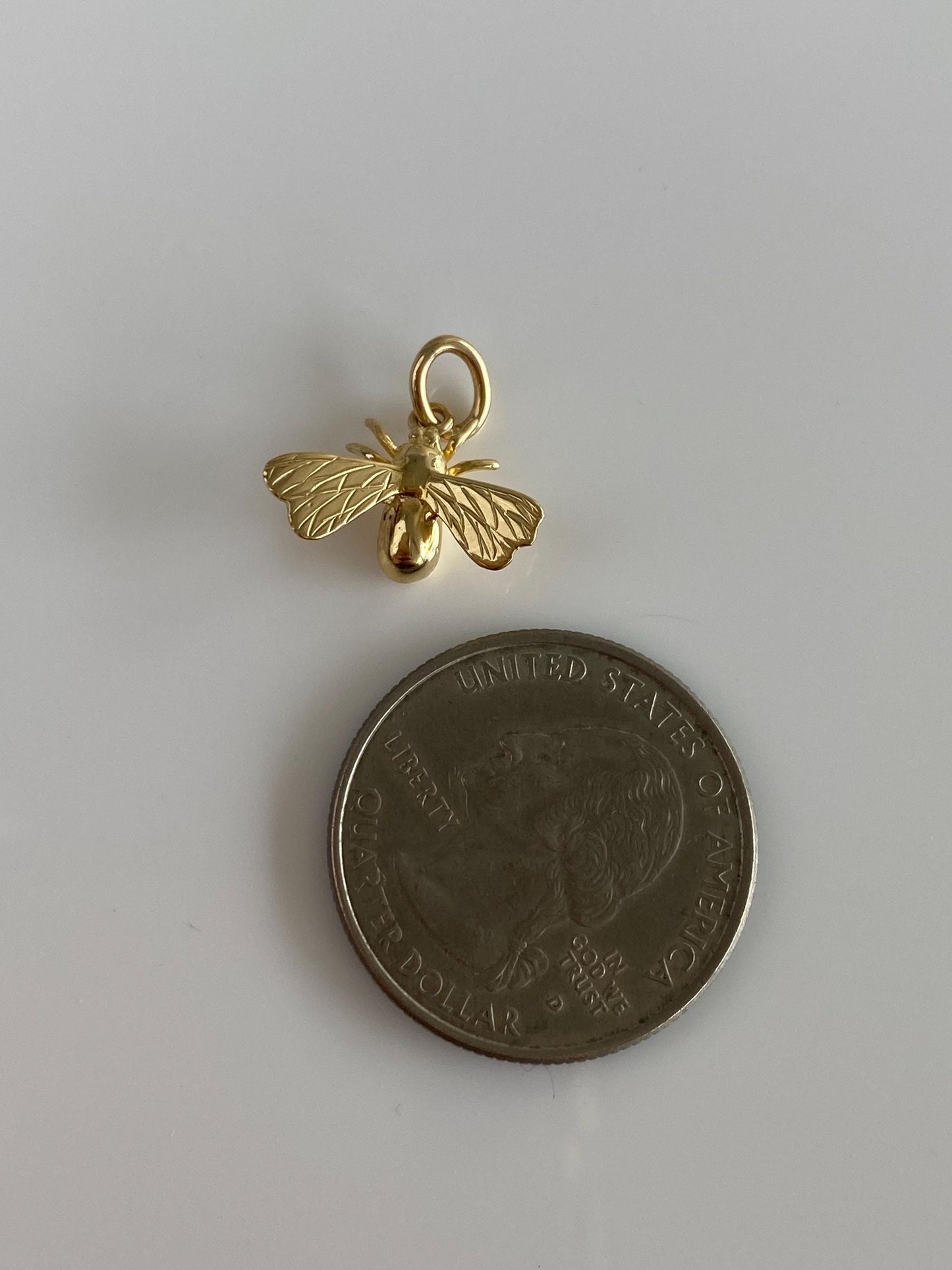 Vintage Solid 14k Yellow Gold Fly Charm