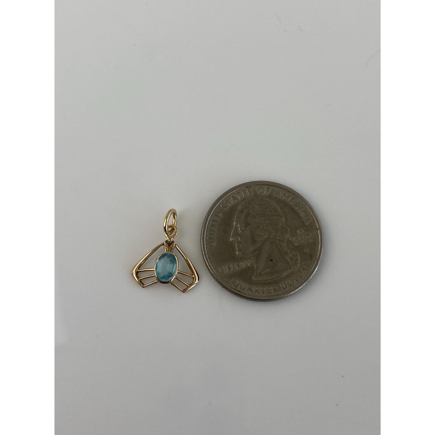 Vintage Solid 10k Yellow Gold Blue Cubic Zirconia Stick Pin Conversion Charm