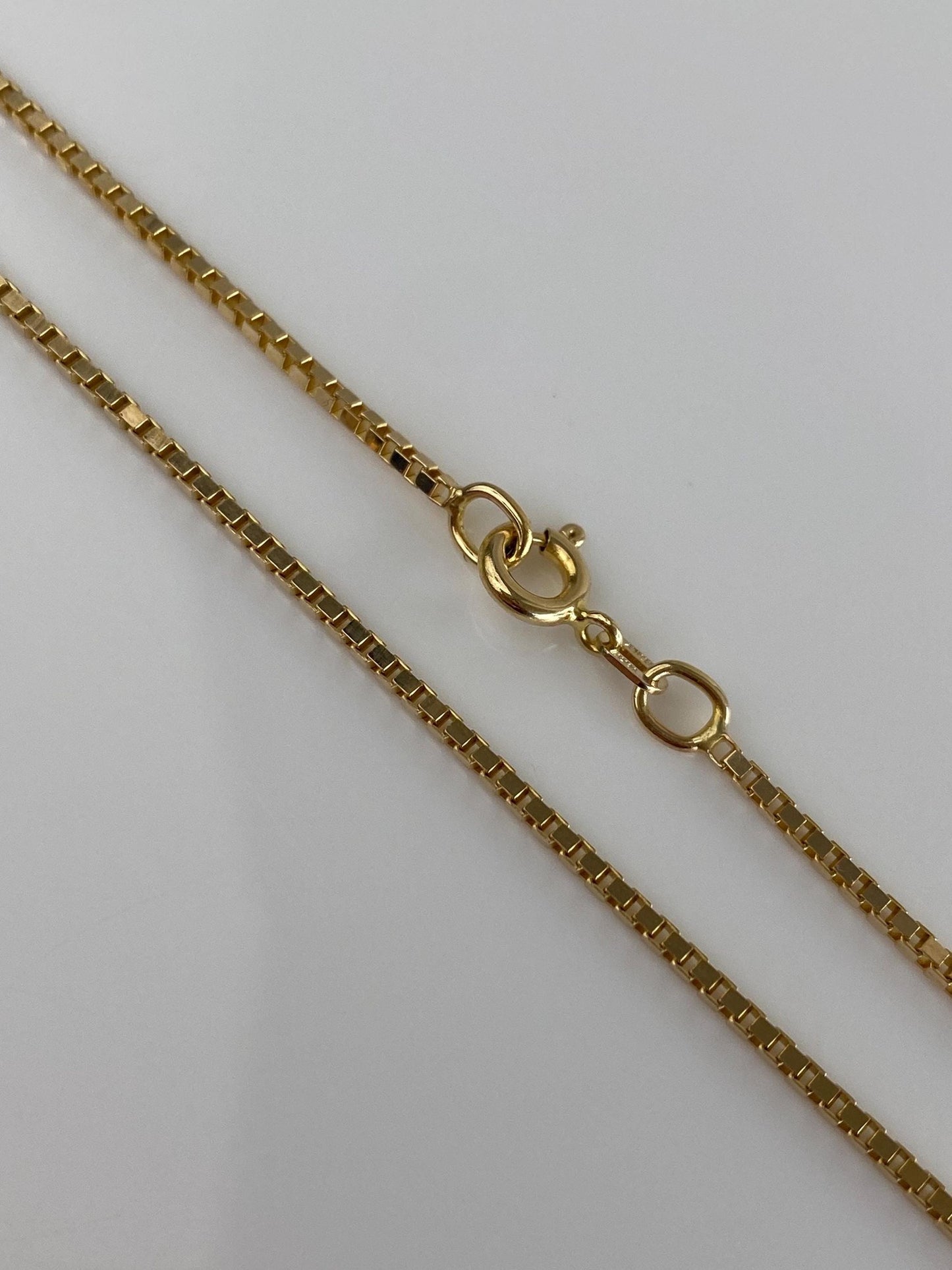 Vintage Solid 14k Yellow Gold Box Chain Necklace - 20 inches