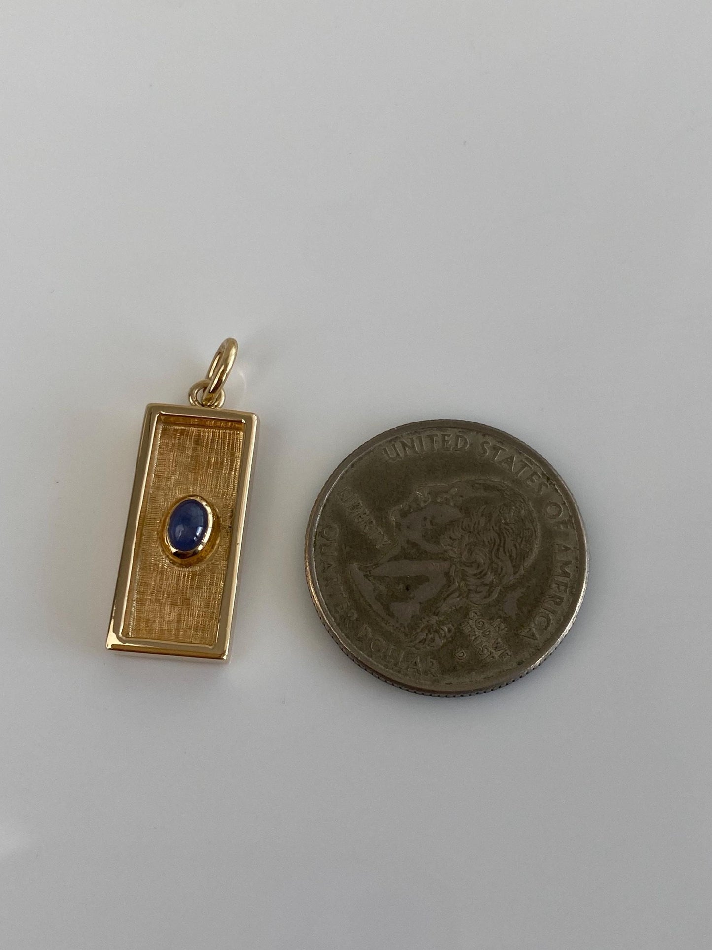 Vintage Solid 14k Yellow Gold Blue Star Sapphire Cufflink Conversion Charm