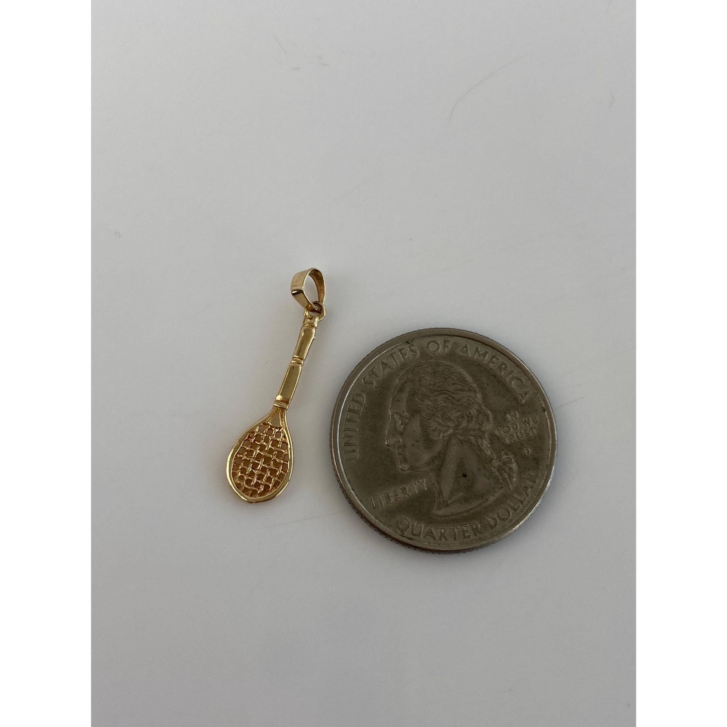 Vintage 14k Yellow Gold Tennis Racket Charm