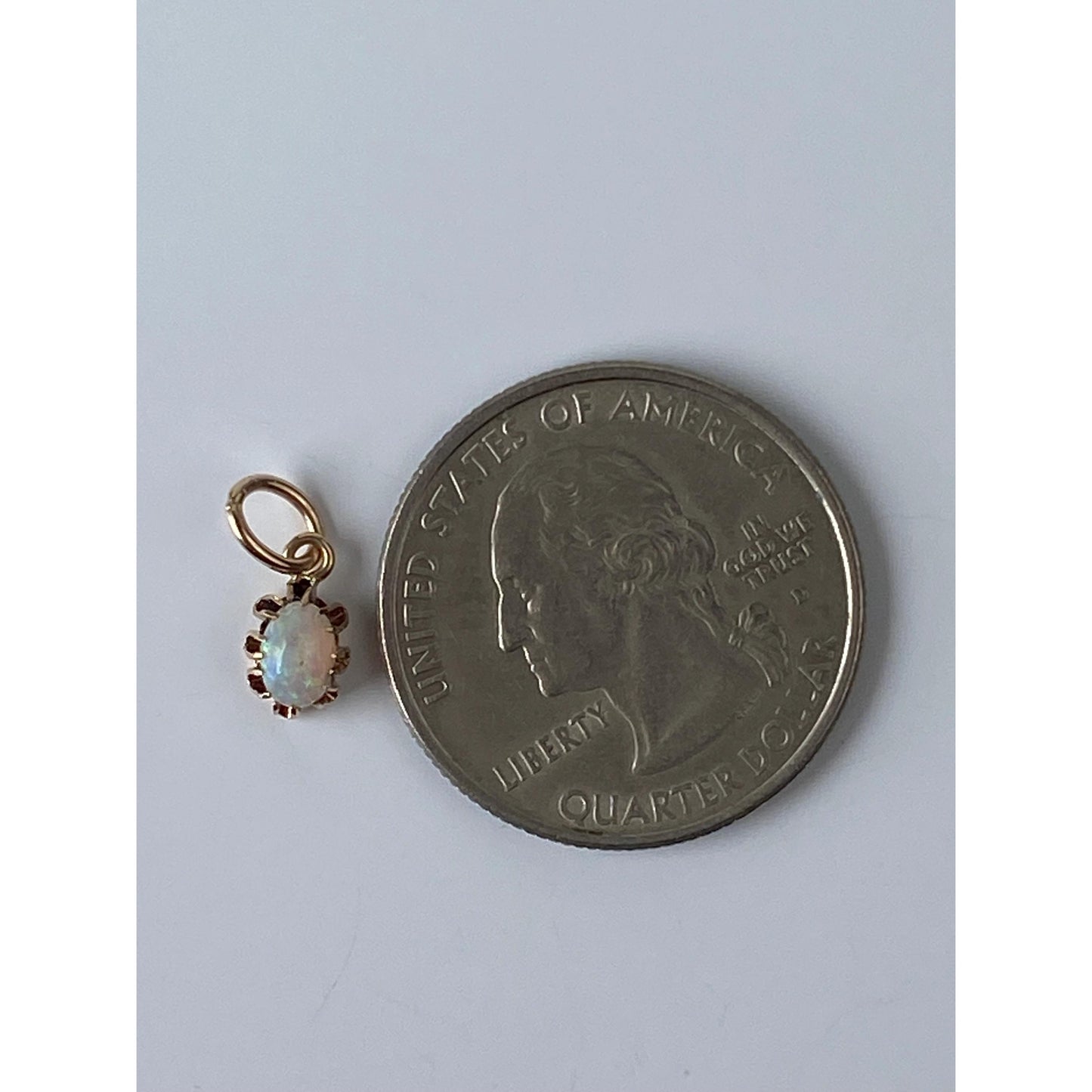 Vintage Solid 14k Yellow Gold Opal Stick Pin Conversion Charm