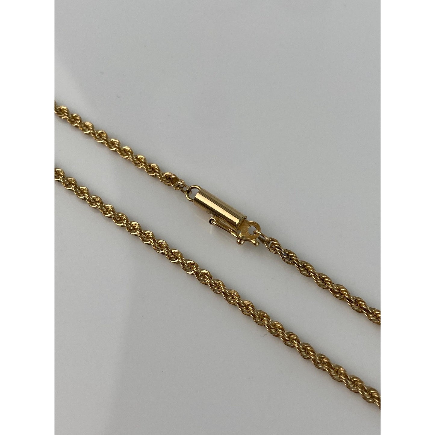 Vintage Solid 14k Yellow Gold Rope Chain Necklace - 23.5 inches