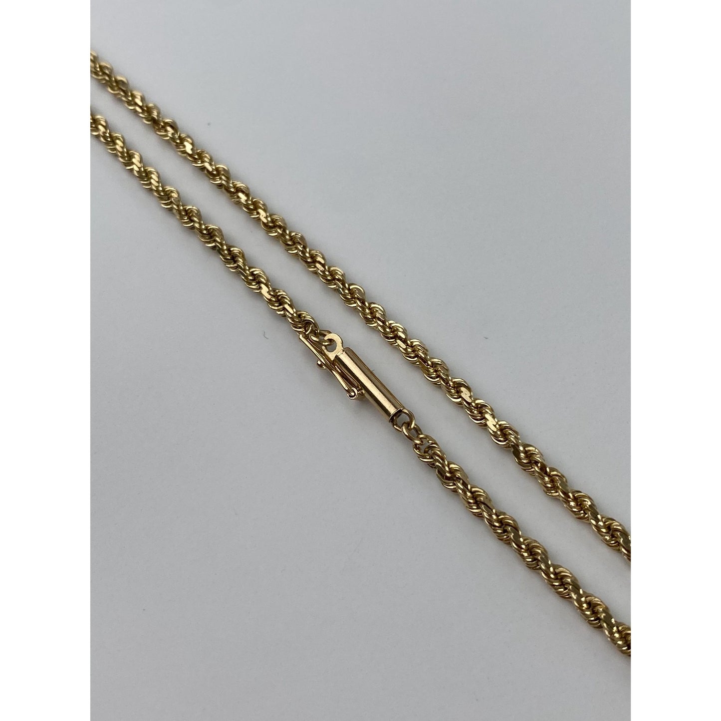 Vintage Solid 14k Yellow Gold Rope Chain Necklace - 20 inches