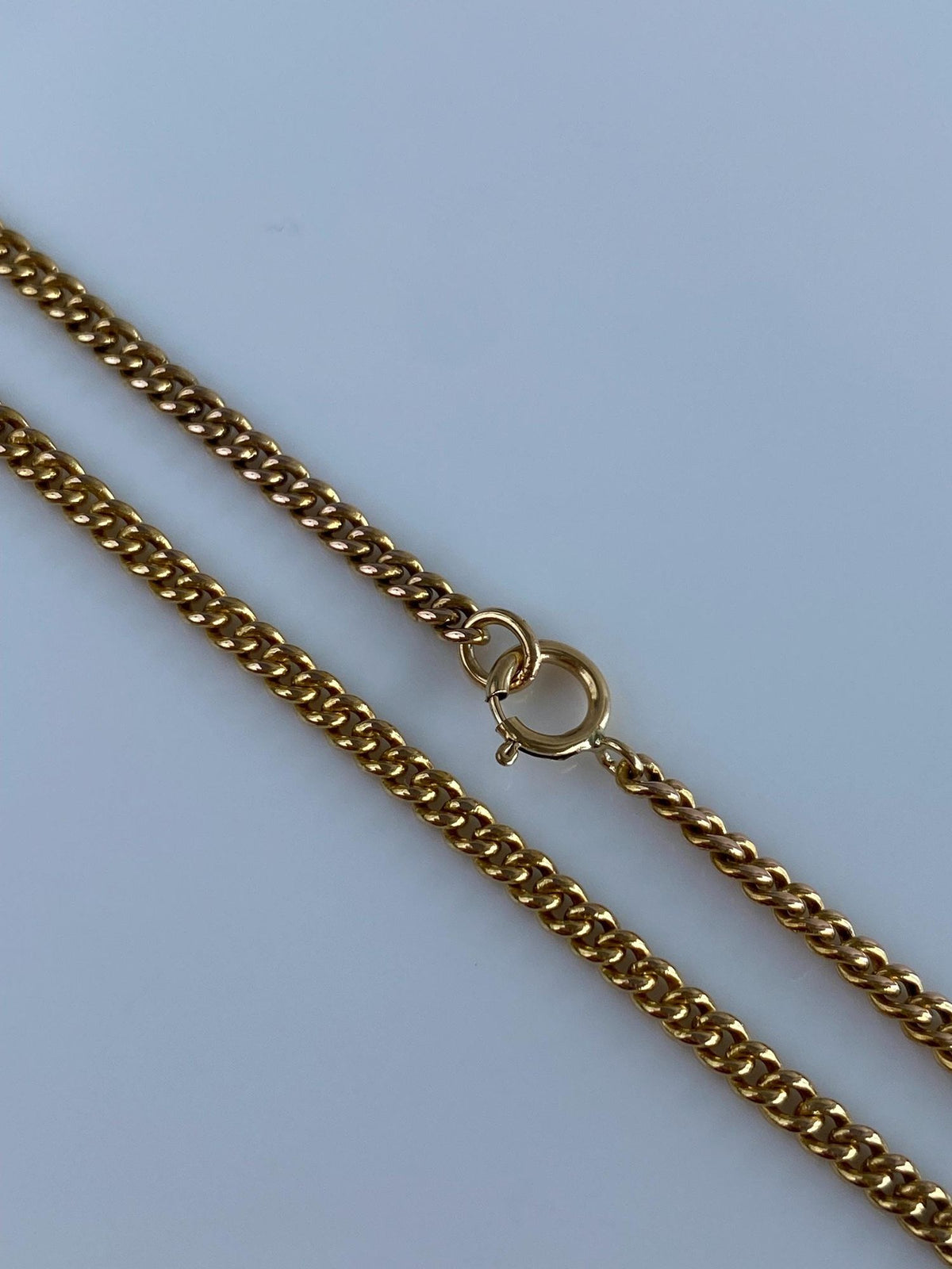 Vintage Solid 18k Yellow Gold Curb Chain Necklace - 20.25 inches