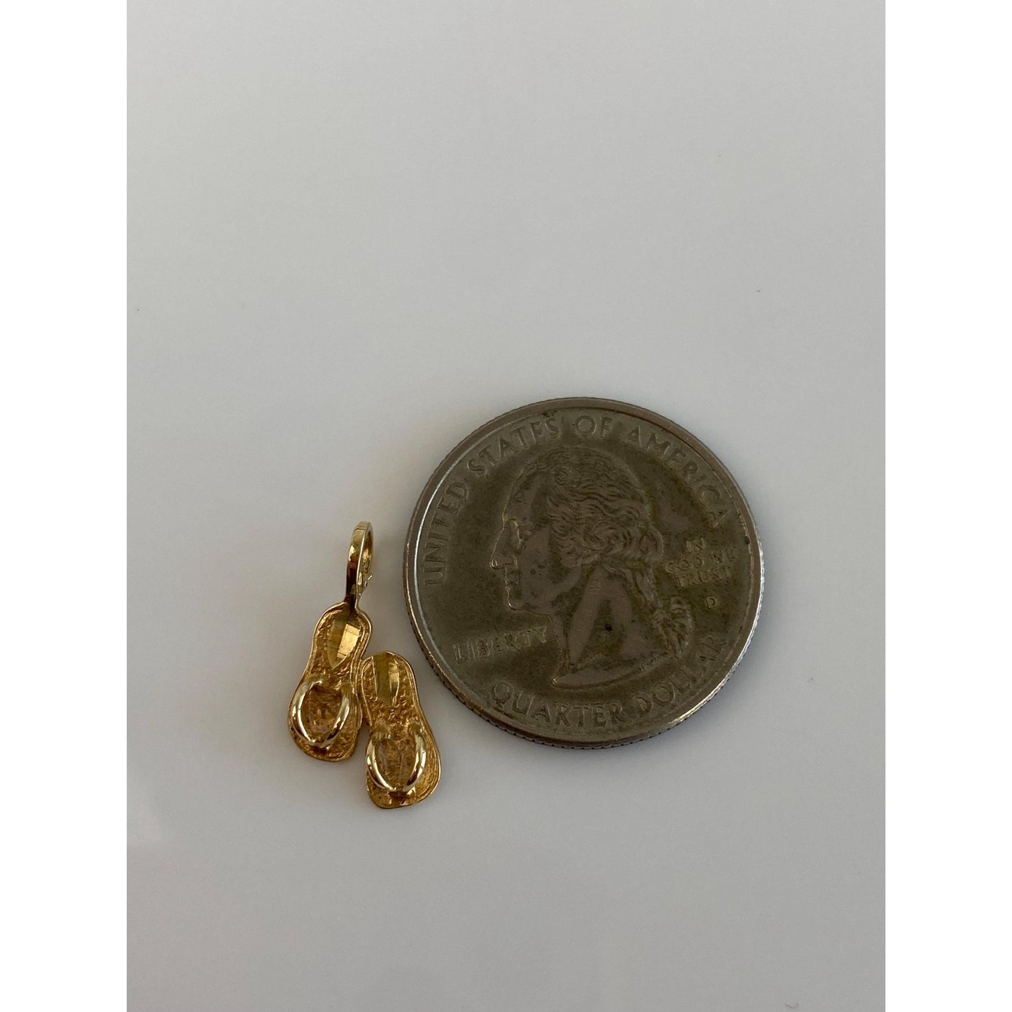 Vintage Solid 14k Yellow Gold Flip Flops Charm