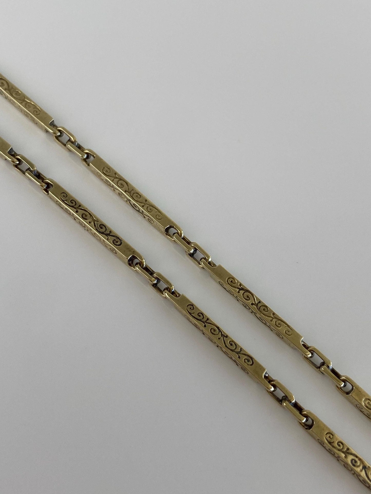 Vintage 14k Yellow Gold Fancy Link Pocket Watch Chain - 13.5 inches