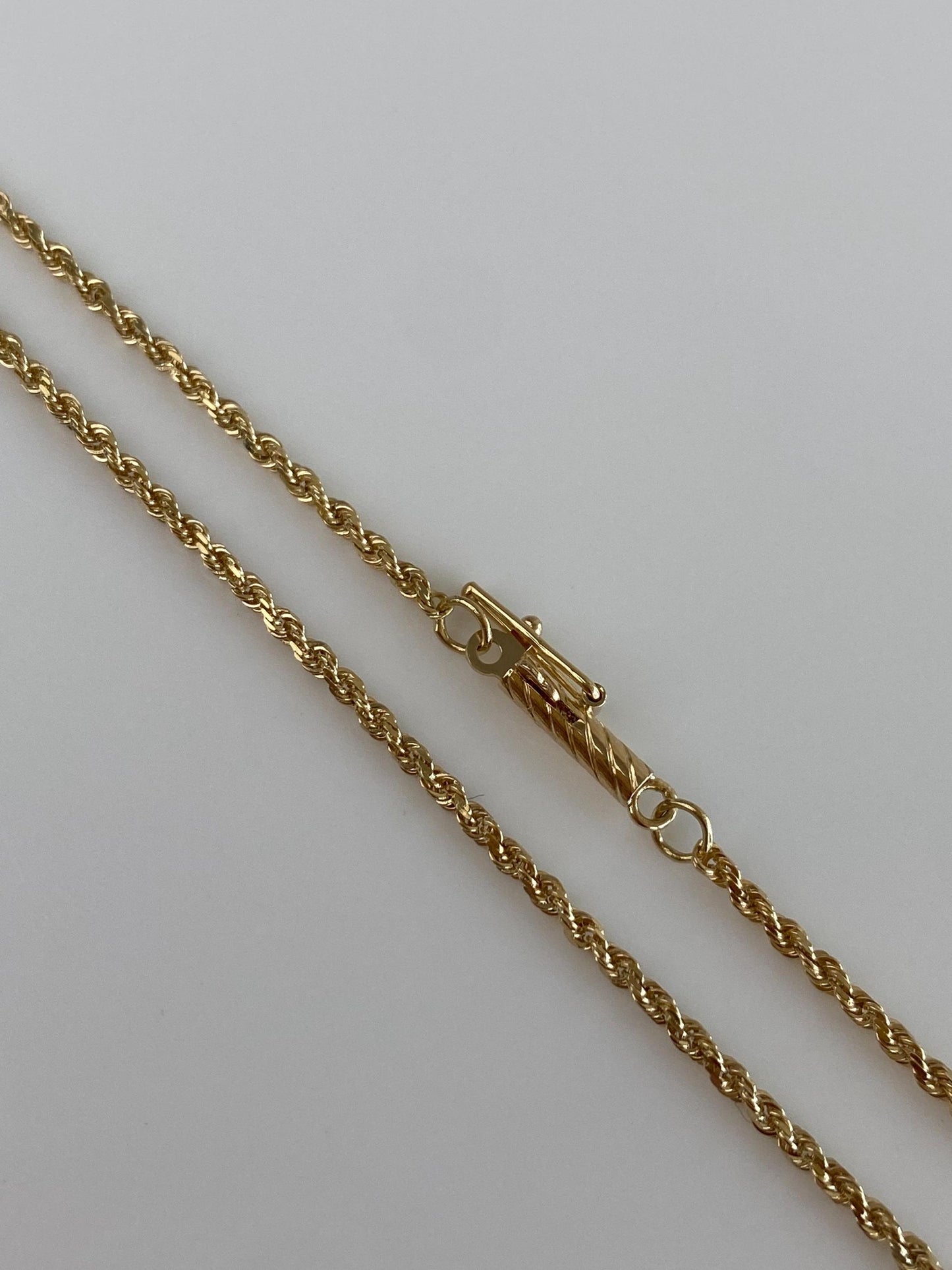 Vintage Solid 14k Yellow Gold Slim Long Rope Chain Necklace - 30 inches