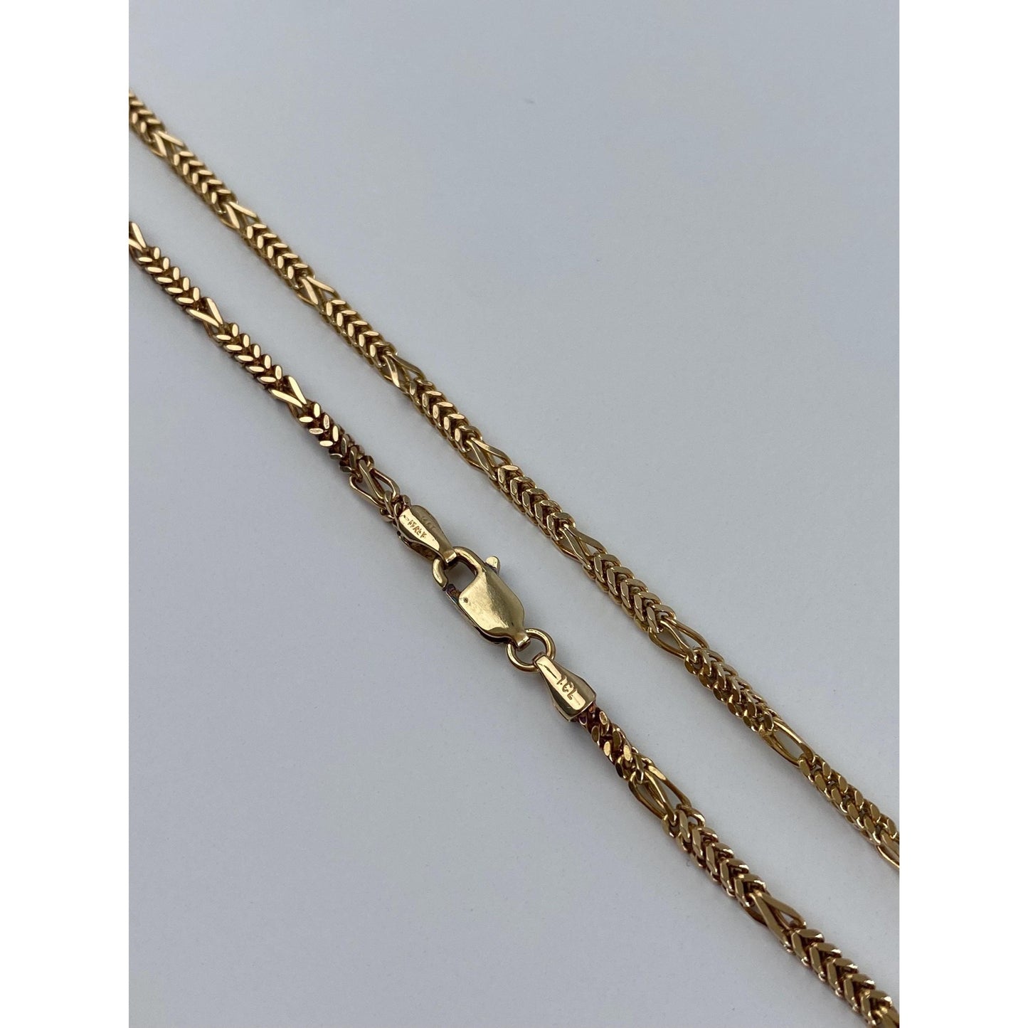 Vintage Solid 14k Yellow Gold Long Fancy Box Chain Necklace - 30 inches