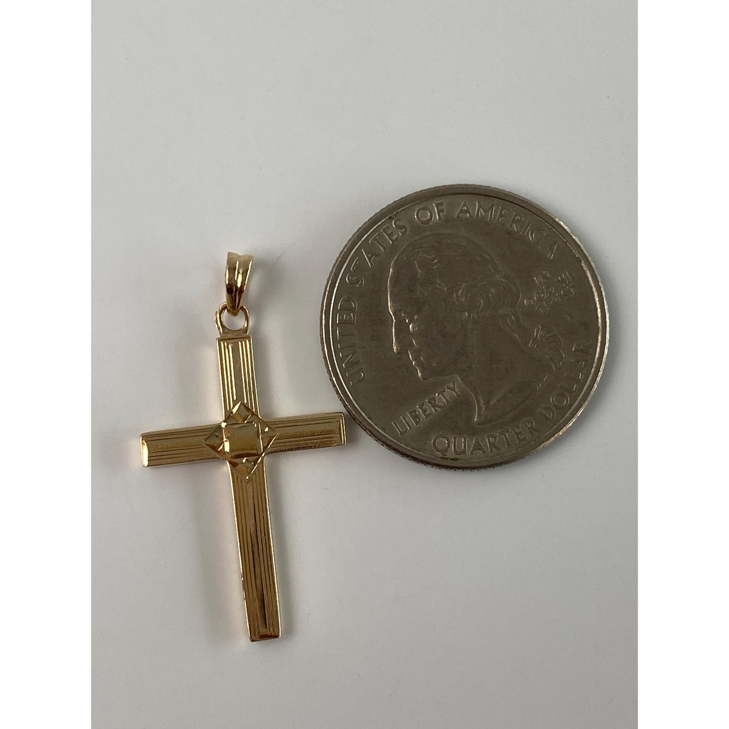 Vintage 14k Yellow Gold Cross Charm