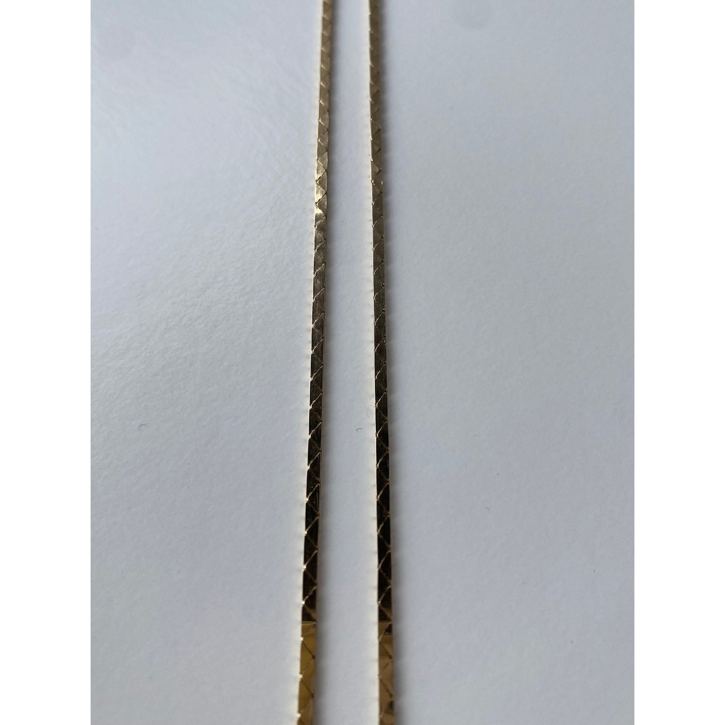 Vintage Solid 14k Yellow Gold Long Triangle Link Chain Necklace - 30.5 inches