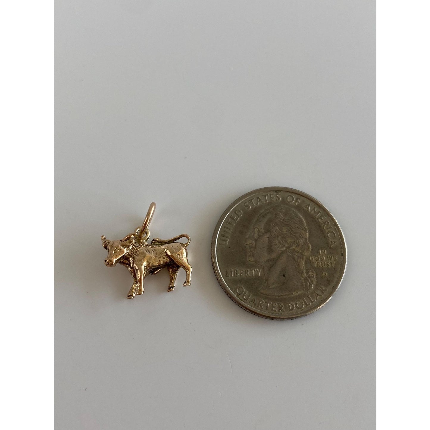 Vintage Solid 9k Rosey Gold Bull Cow Charm