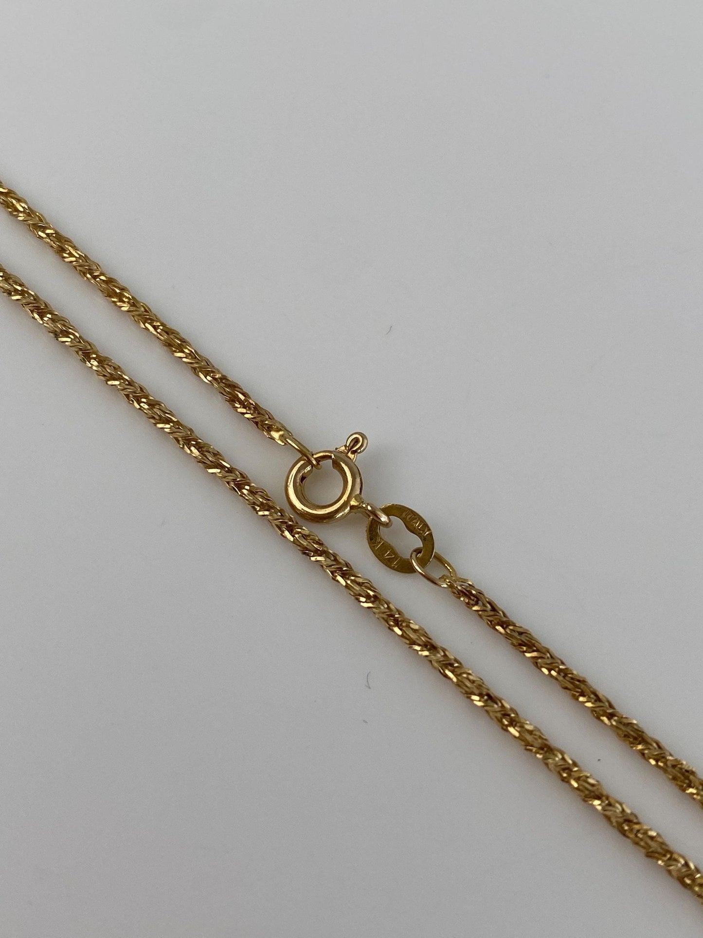Vintage Solid 14k Yellow Gold Twist Style Chain Necklace - 20 inches
