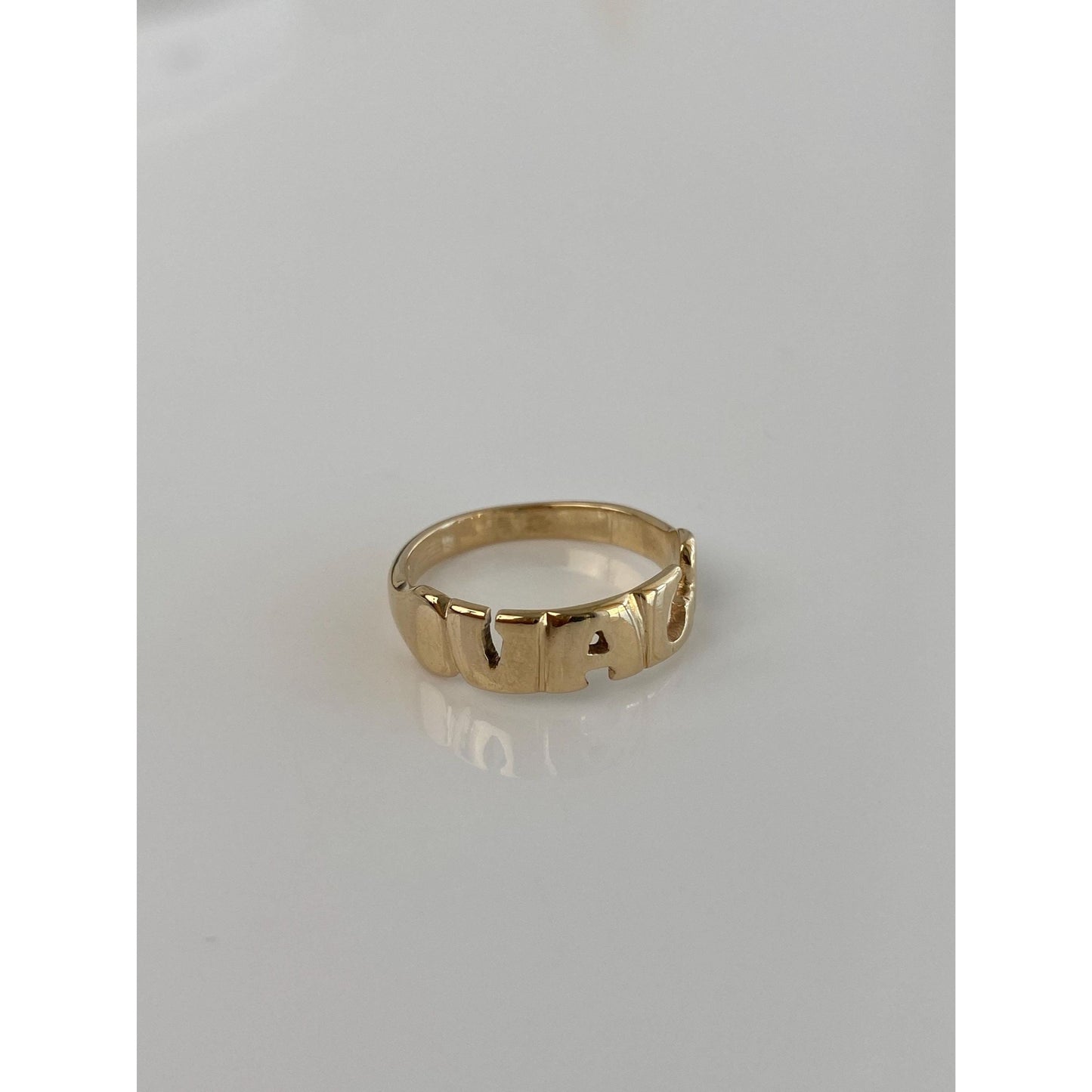 Vintage Solid 14k Yellow Gold VAL Ring - Size 5.25