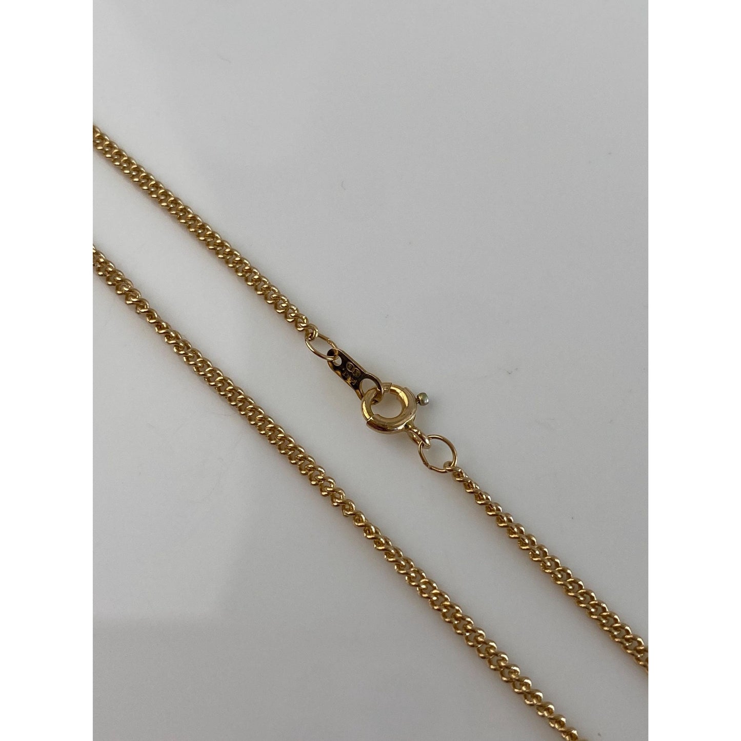 Vintage Solid 14k Yellow Gold Tight Curb Chain Necklace - 18 inches